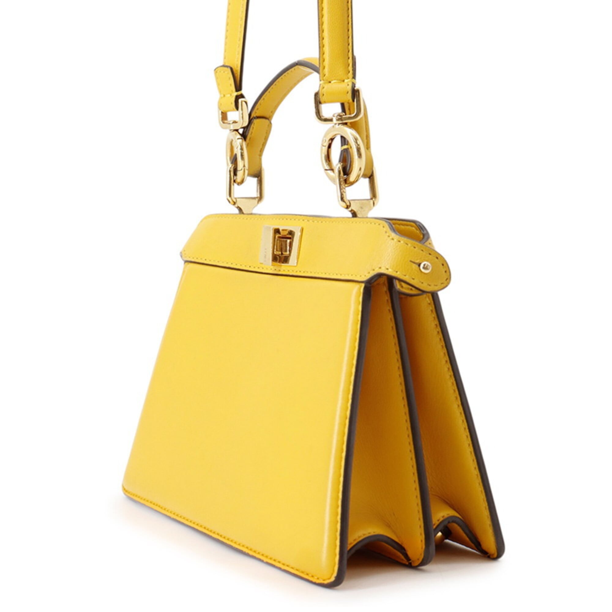 Fendi Peekaboo Yellow Leather Handbag (Pre-Owned)