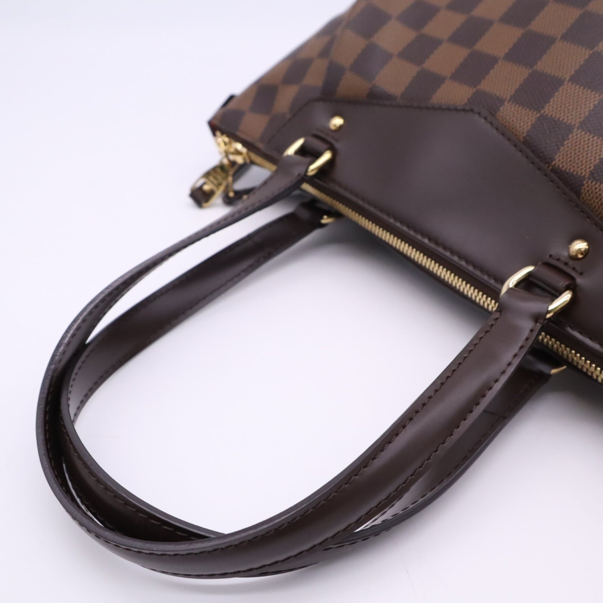 Louis Vuitton Damier Beige Brown Coated Canvas Leather Handbag (Pre-Owned)