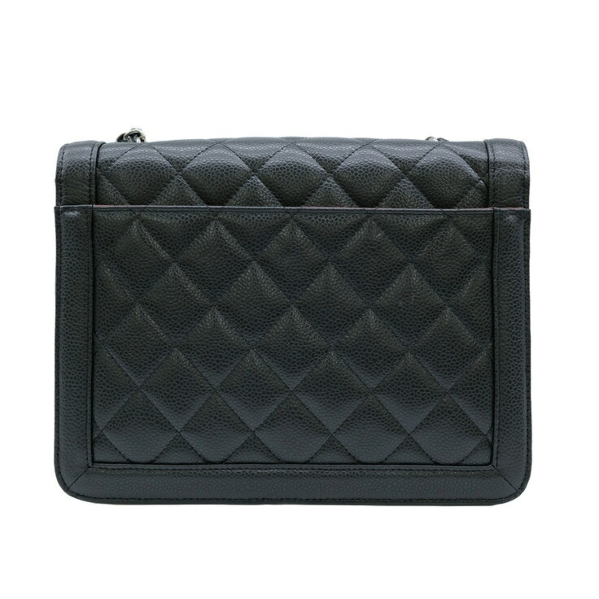 Chanel Black Caviar Leather Shoulder Bag (Pre-Owned)