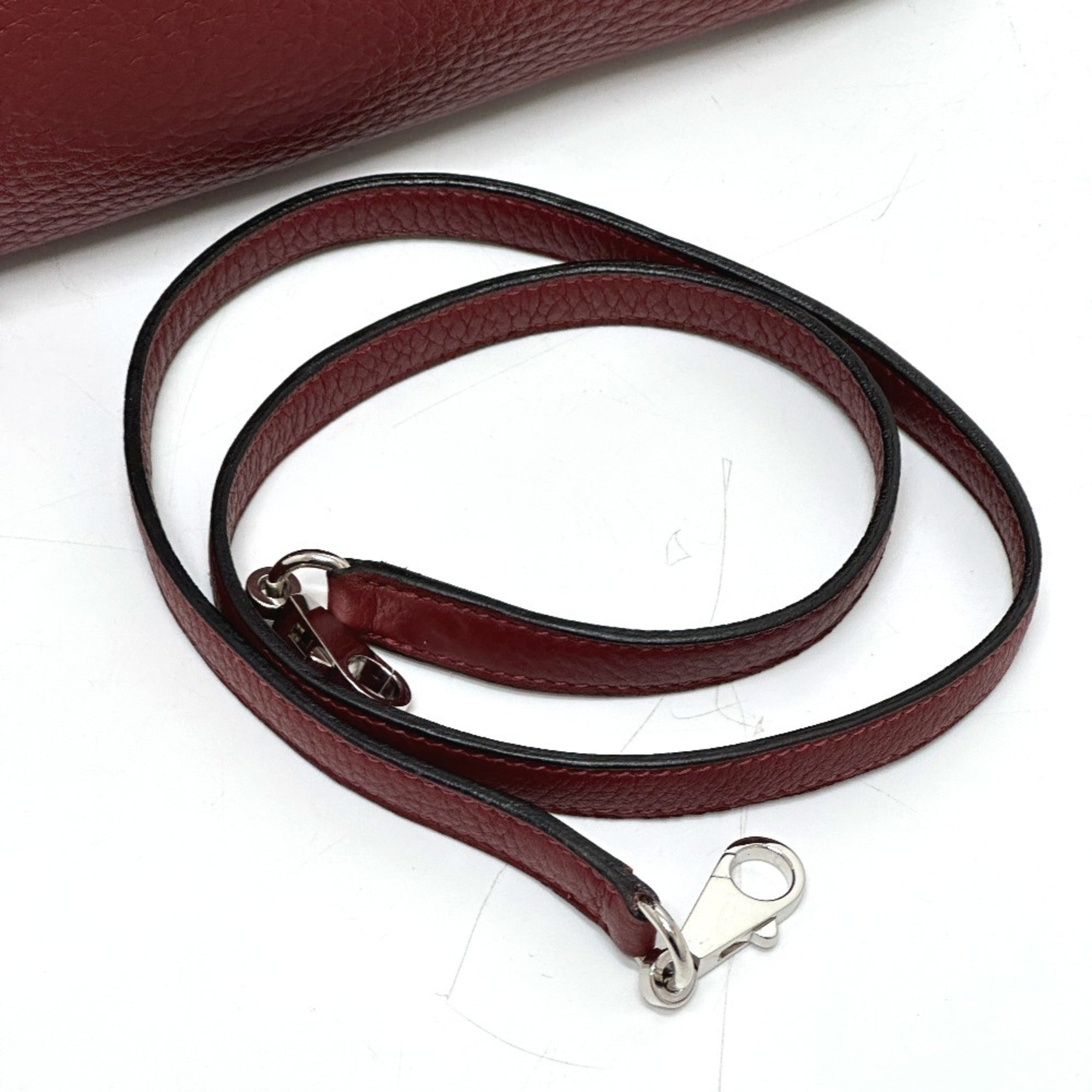 Hermes Bolide Red Color Taurillon Clemence Leather Handbag Shoulder Bag (Pre-Owned)