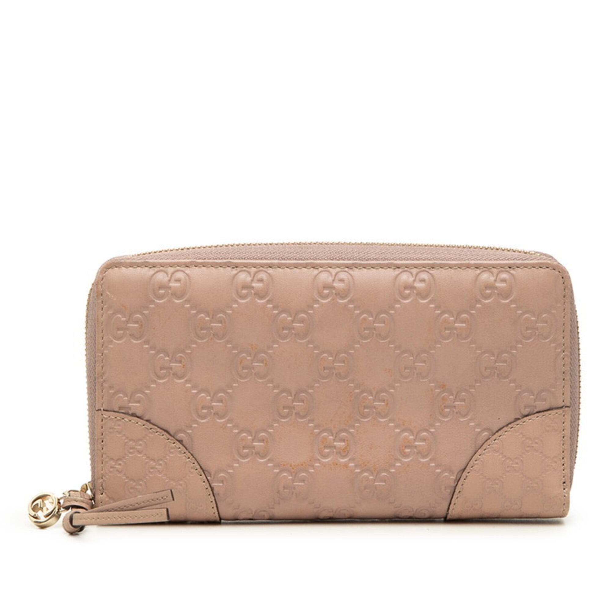 Gucci Beige Leather Long Wallet (Bi-Fold) (Pre-Owned)