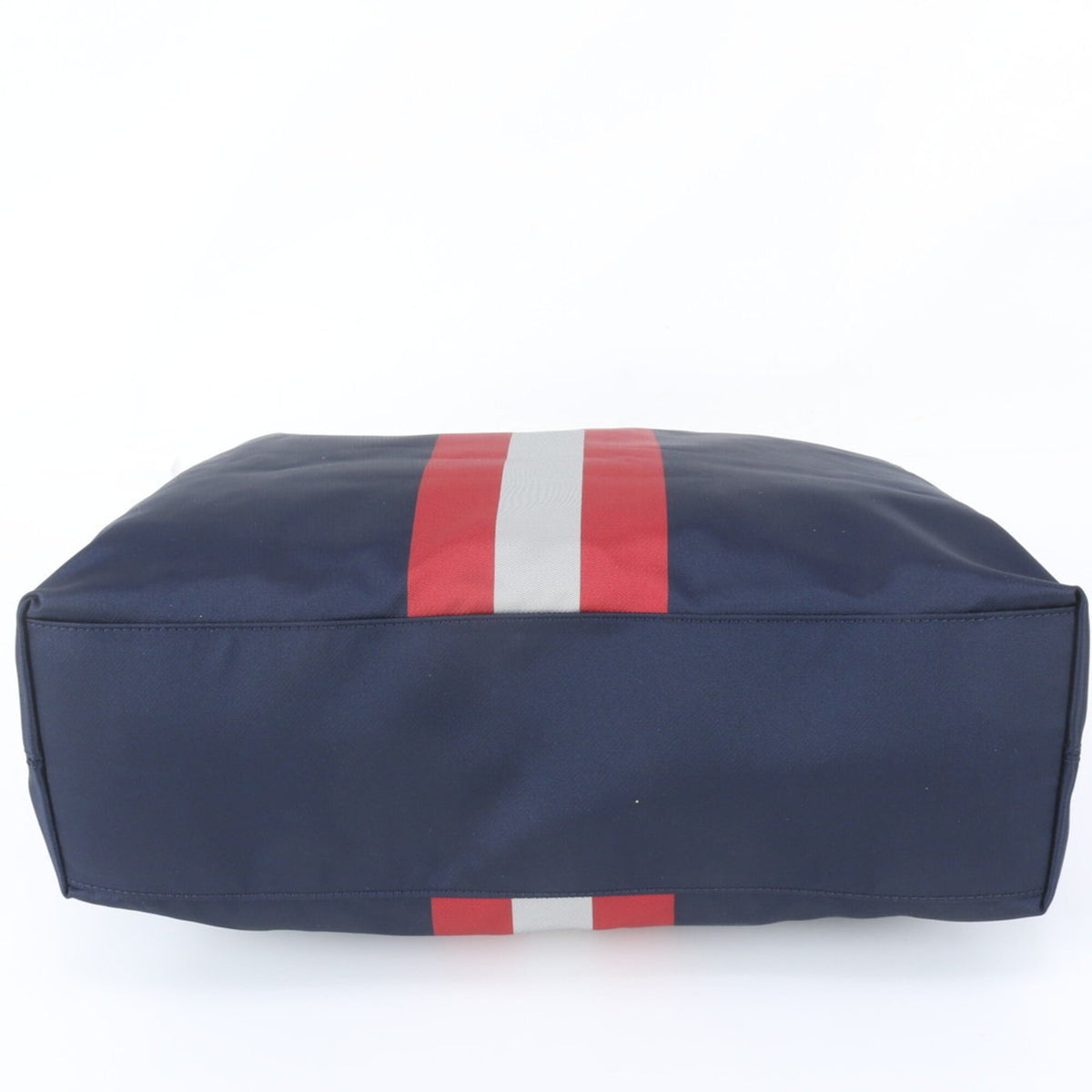 Bally Navy Leather Nylon Shoulder Bag Tote Bag (Pre-Owned)
