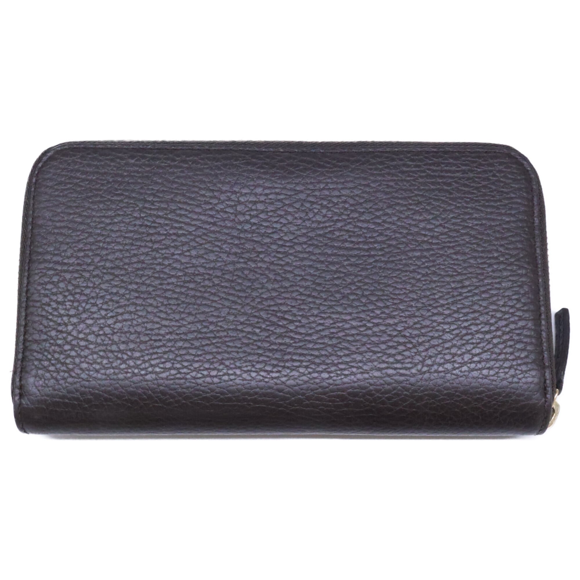 Gucci Dark Brown Leather Long Wallet (Bi-Fold) (Pre-Owned)