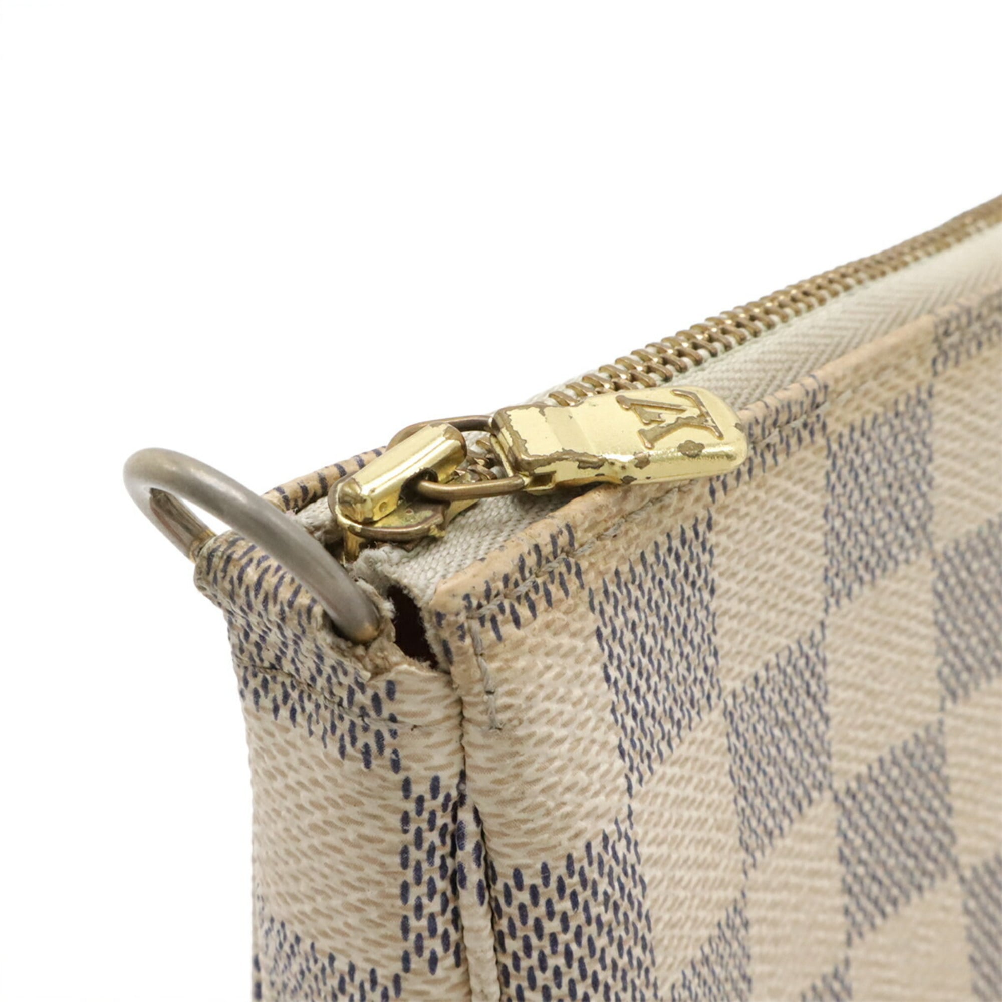 Louis Vuitton Damier Azur Ivory Pvc Handbag Pochette Pouch (Pre-Owned)