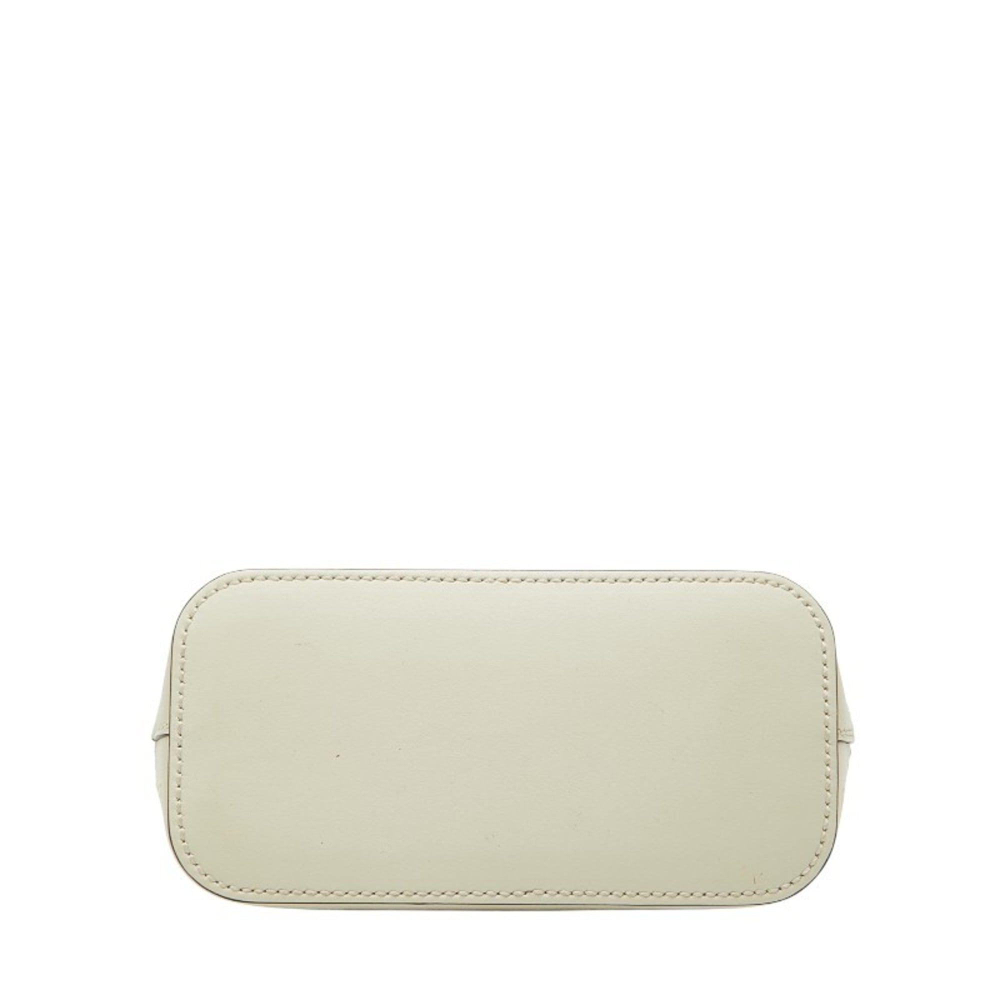 Gucci Gold White Leather Shoulder Bag (Pre-Owned)