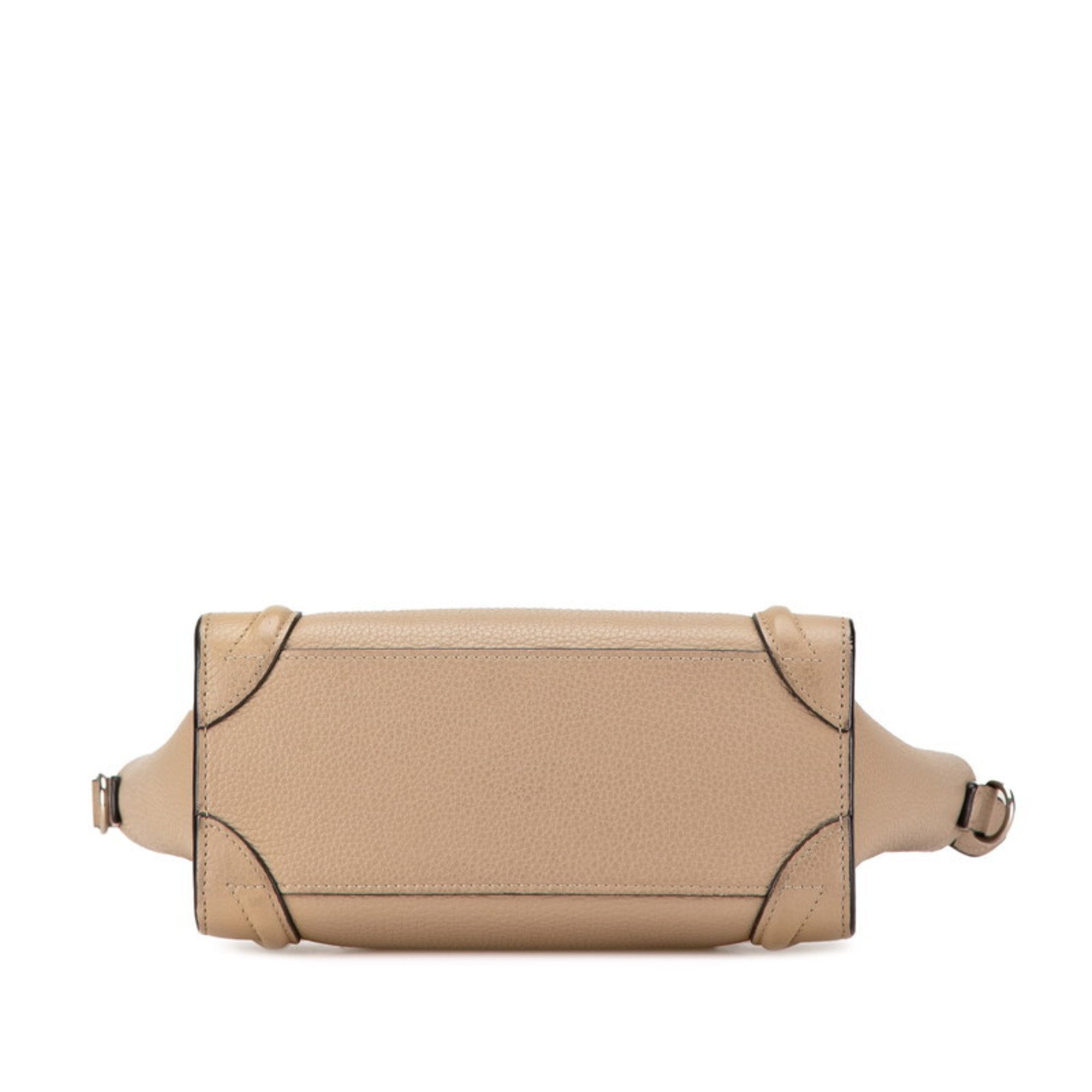 Celine Beige Leather Handbag Shoulder Bag (Pre-Owned)