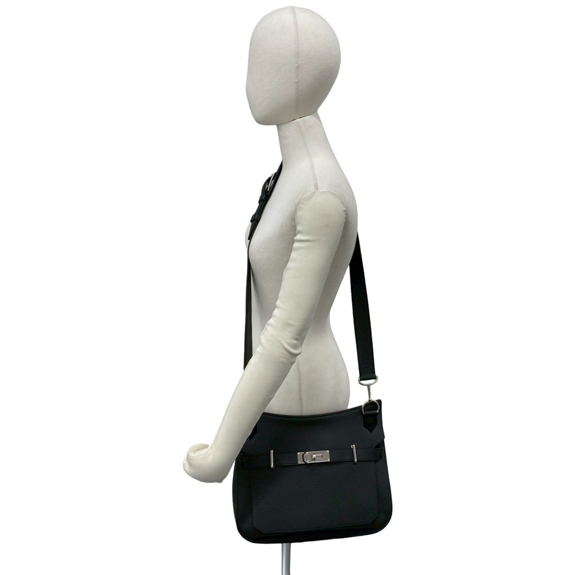 Hermes Black Taurillon Clemence Leather Shoulder Bag (Pre-Owned)