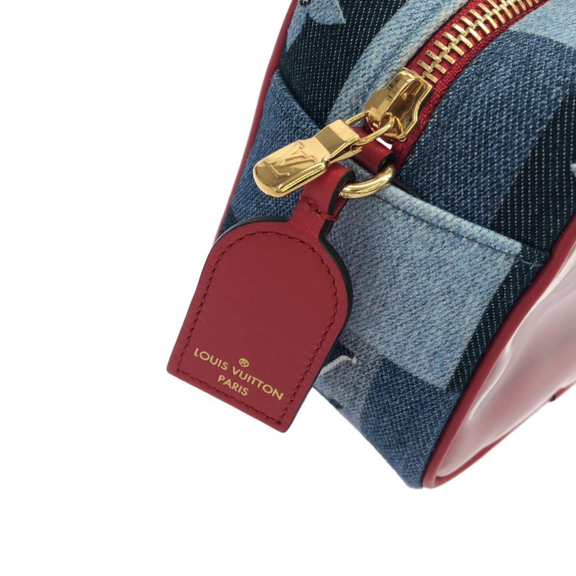 Louis Vuitton Blue Rouge Denim Pouch Shoulder Bag (Pre-Owned)