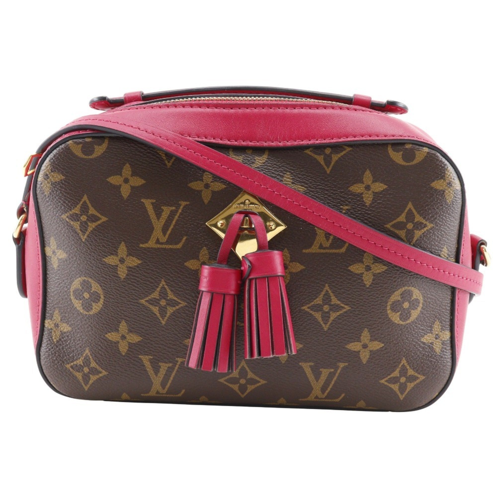 Louis Vuitton Brown Red Color Monogram Shoulder Bag (Pre-Owned)