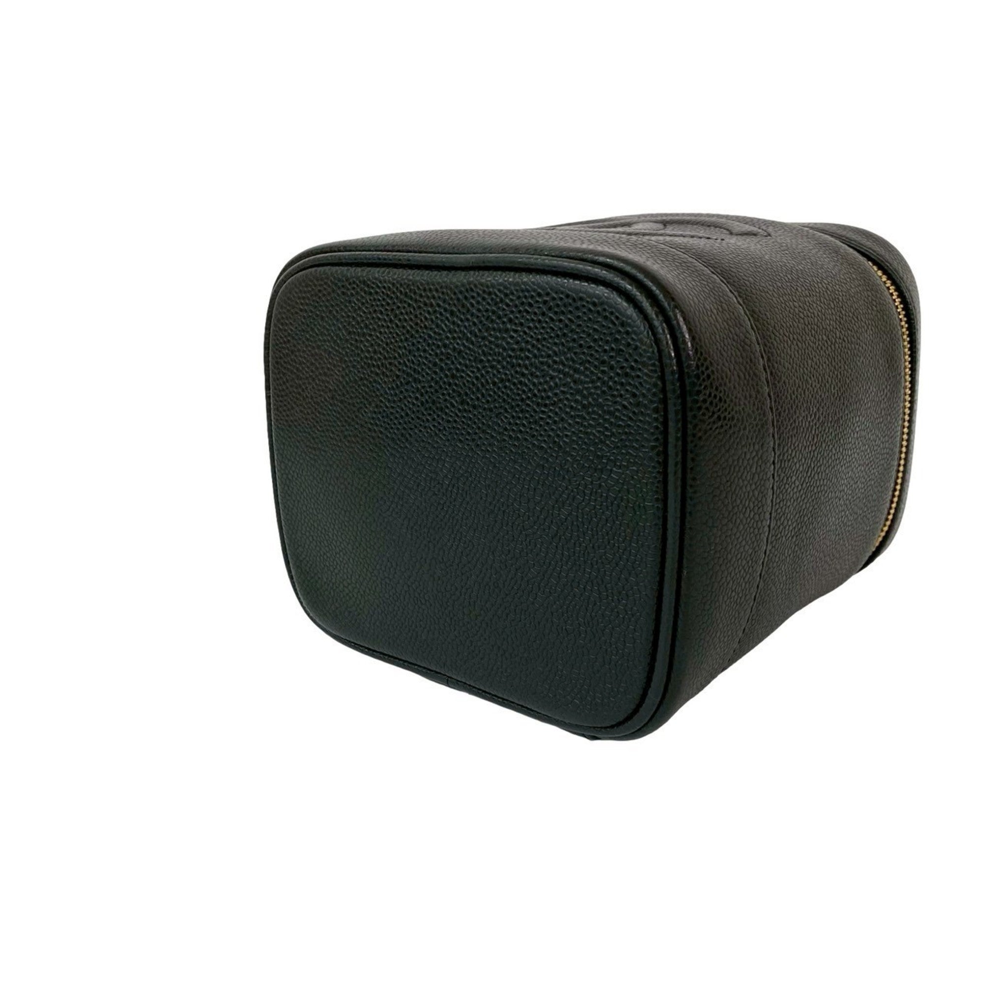Chanel Black Grained Calfskin Handbag Vanity Bag (Pre-Owned)
