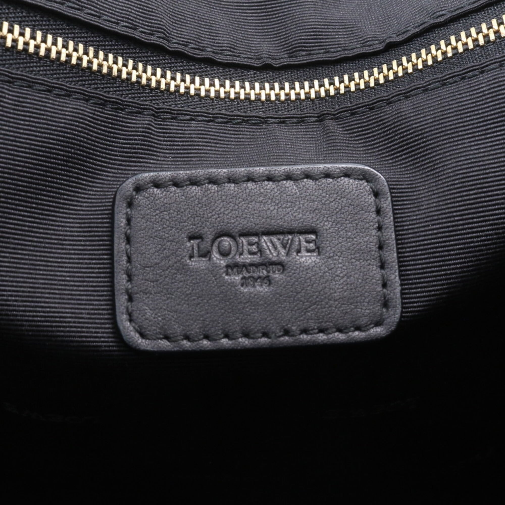 Loewe Black Coated Canvas Leather Handbag (Pre-Owned)