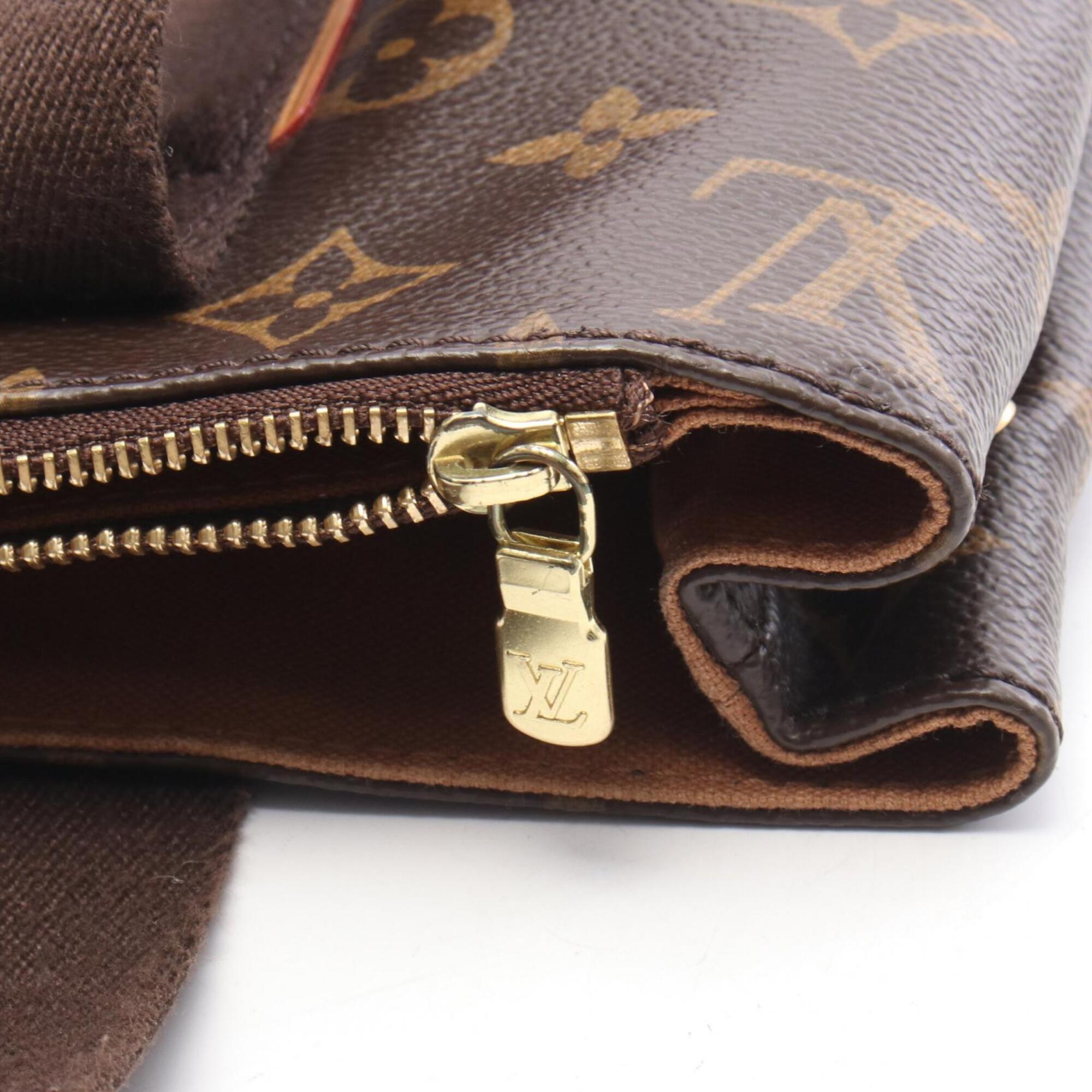 Louis Vuitton Brown Monogram Coated Canvas Leather Handbag Tote Bag (Pre-Owned)