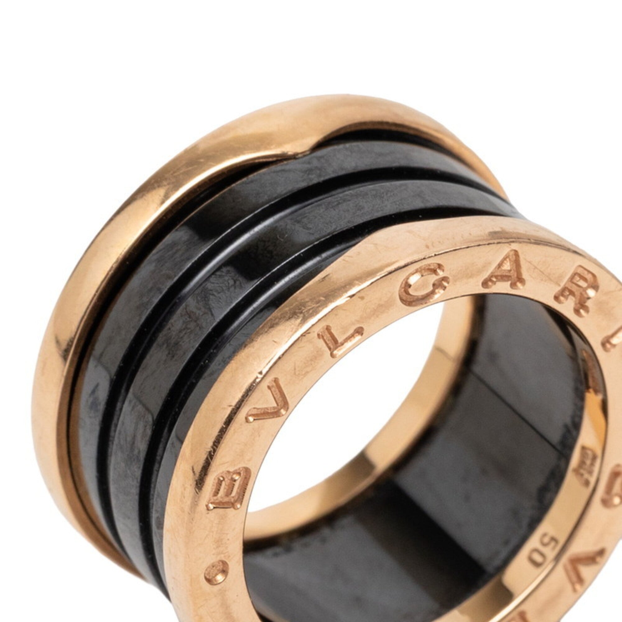 Bvlgari Black Yellow Gold (18K) Ceramic Band Ring (Pre-Owned)