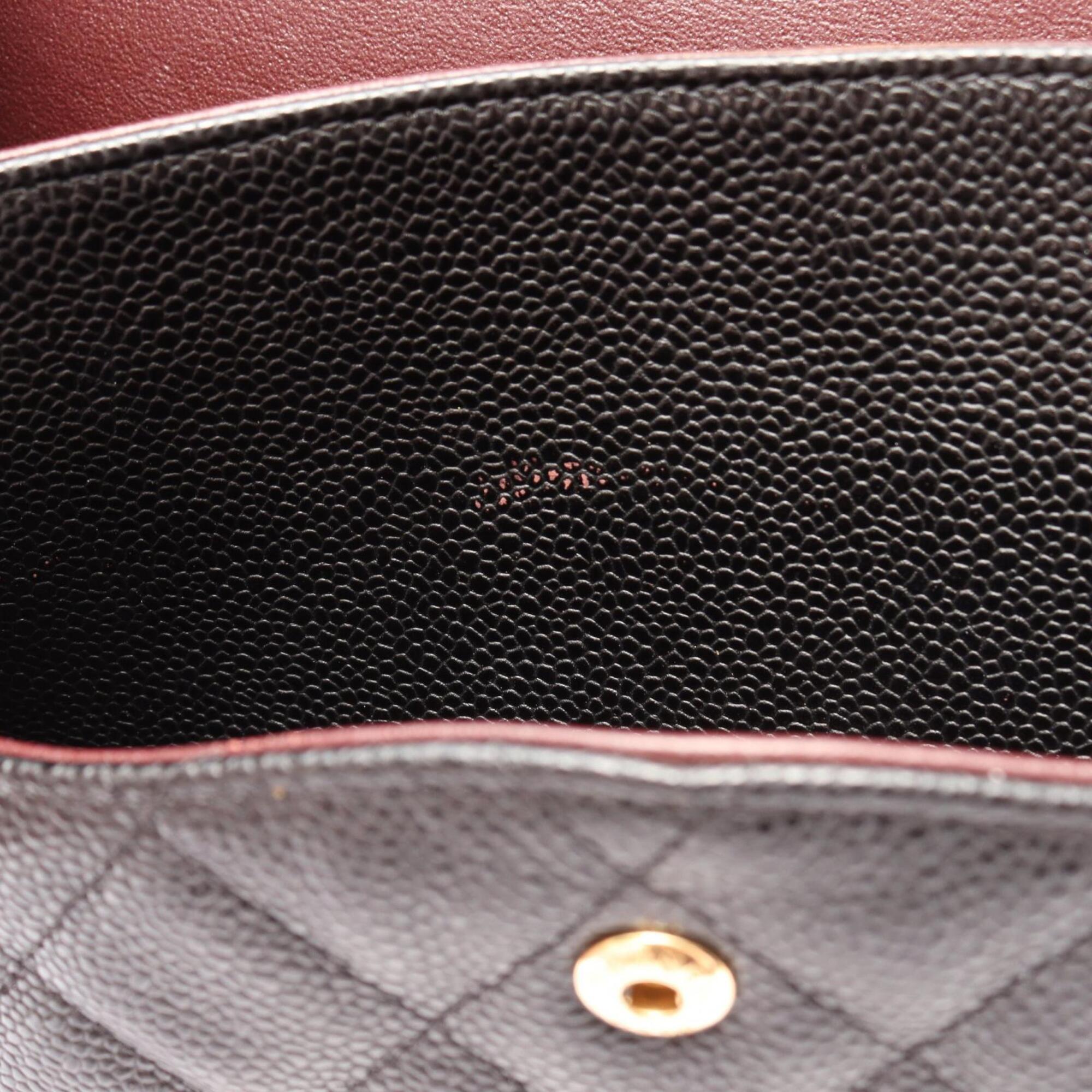 Chanel Black Grained Calfskin Handbag Shoulder Bag (Pre-Owned)