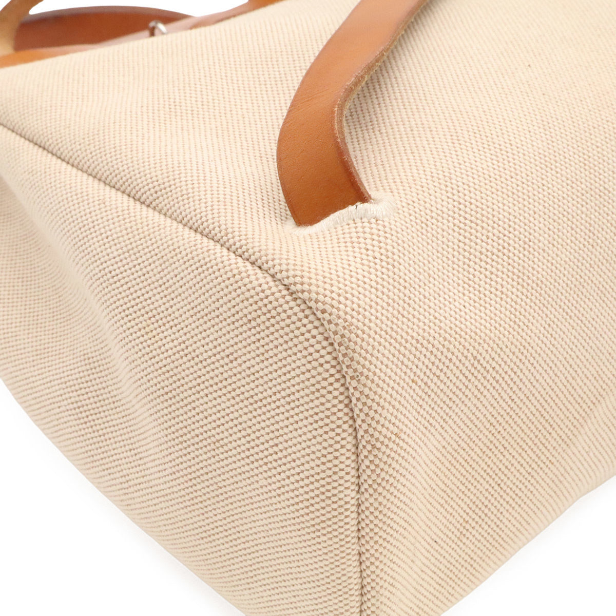Hermes Her Bag Light Brown Natural Toile H Leather Backpack (Pre-Owned)