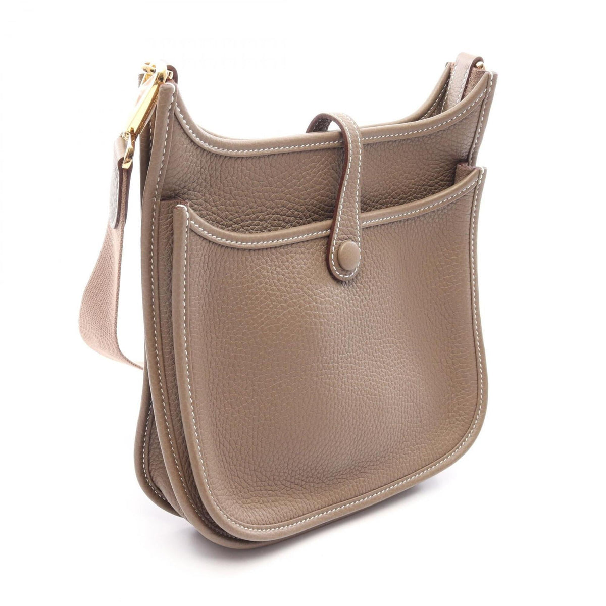 Hermes Etoupe Gray Taurillon Clemence Leather Handbag Shoulder Bag (Pre-Owned)