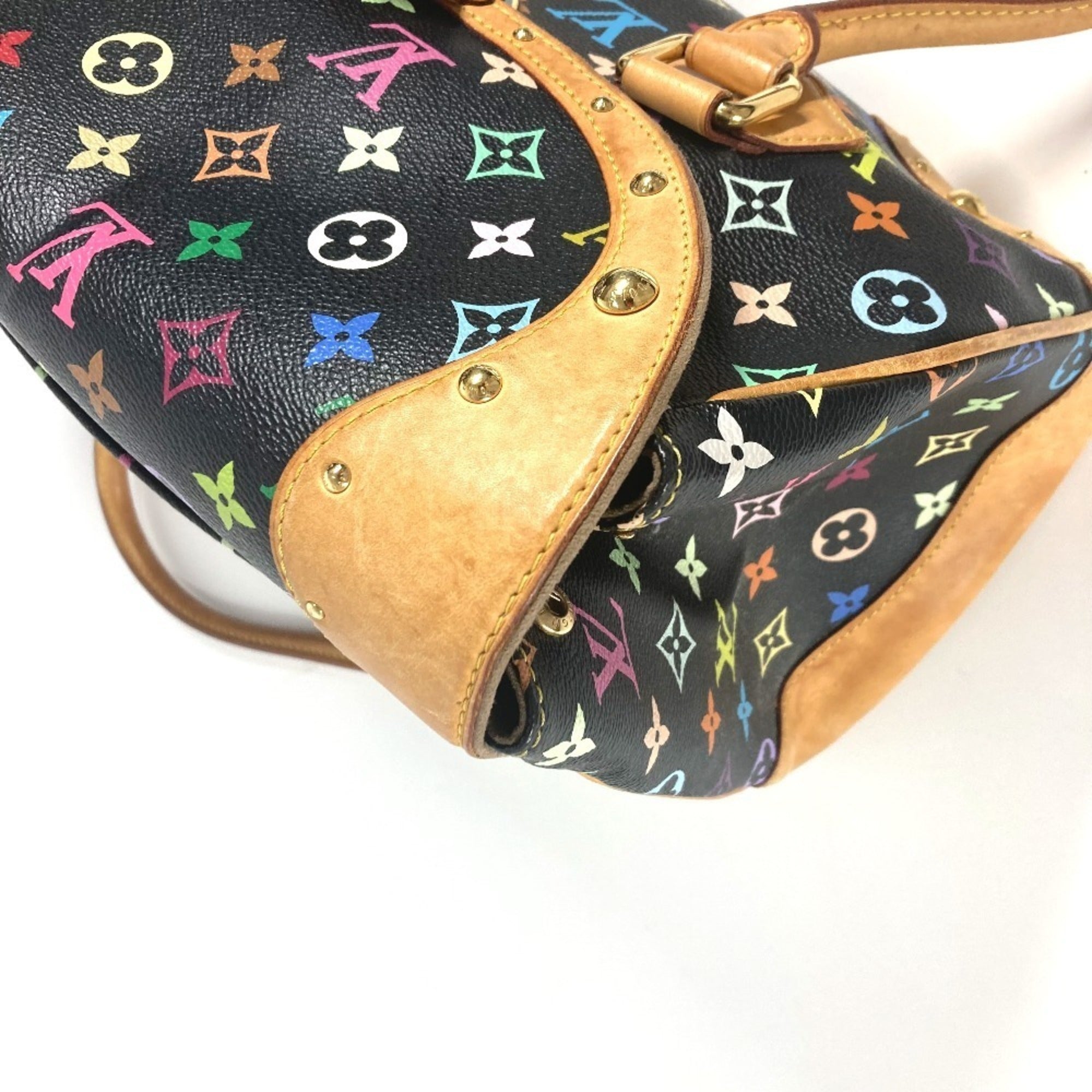 Louis Vuitton Black Multi-Color Noir Monogram Multicolore Canvas Handbag Shoulder Bag Tote Bag (Pre-Owned)