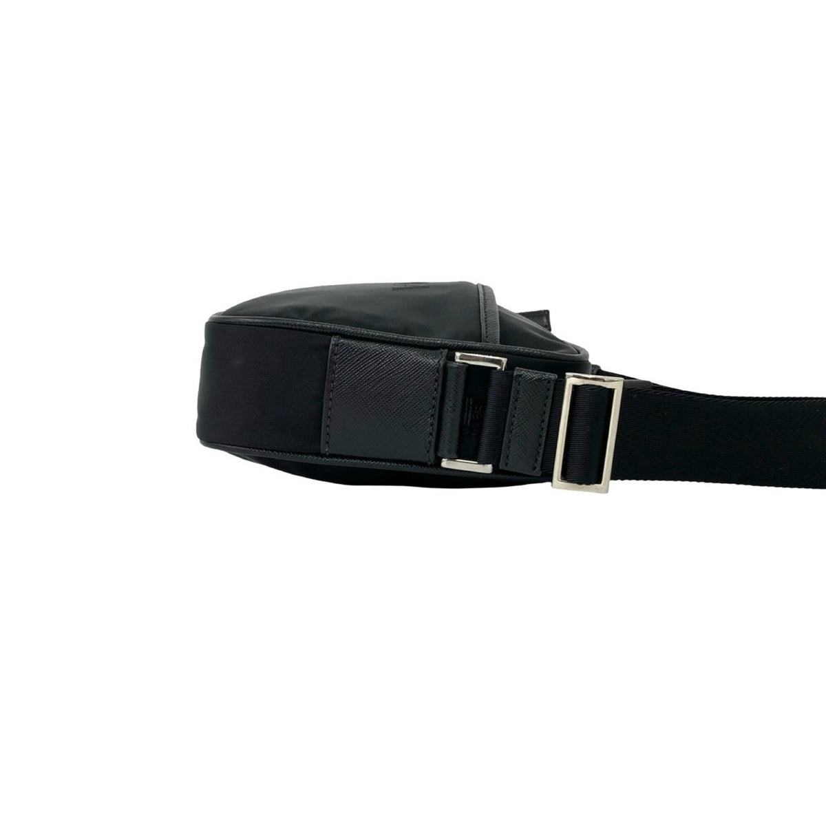 Prada Black Nylon Leather Pochette Shoulder Bag (Pre-Owned)