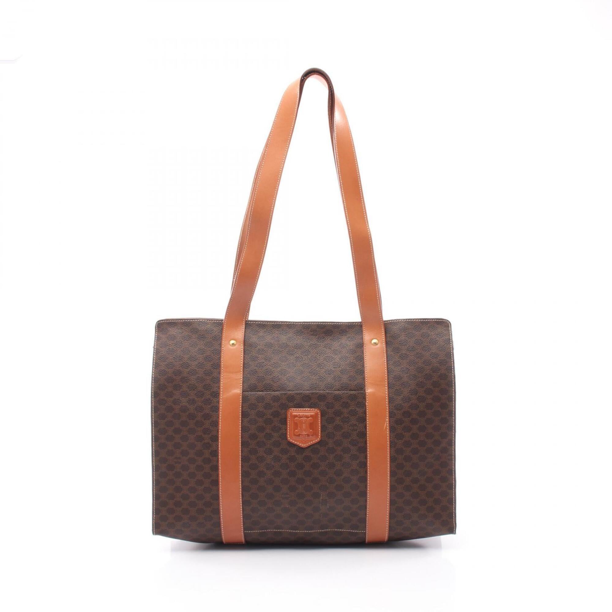 Celine Macadam Brown Coated Canvas Handbag Tote Bag (Pre-Owned)