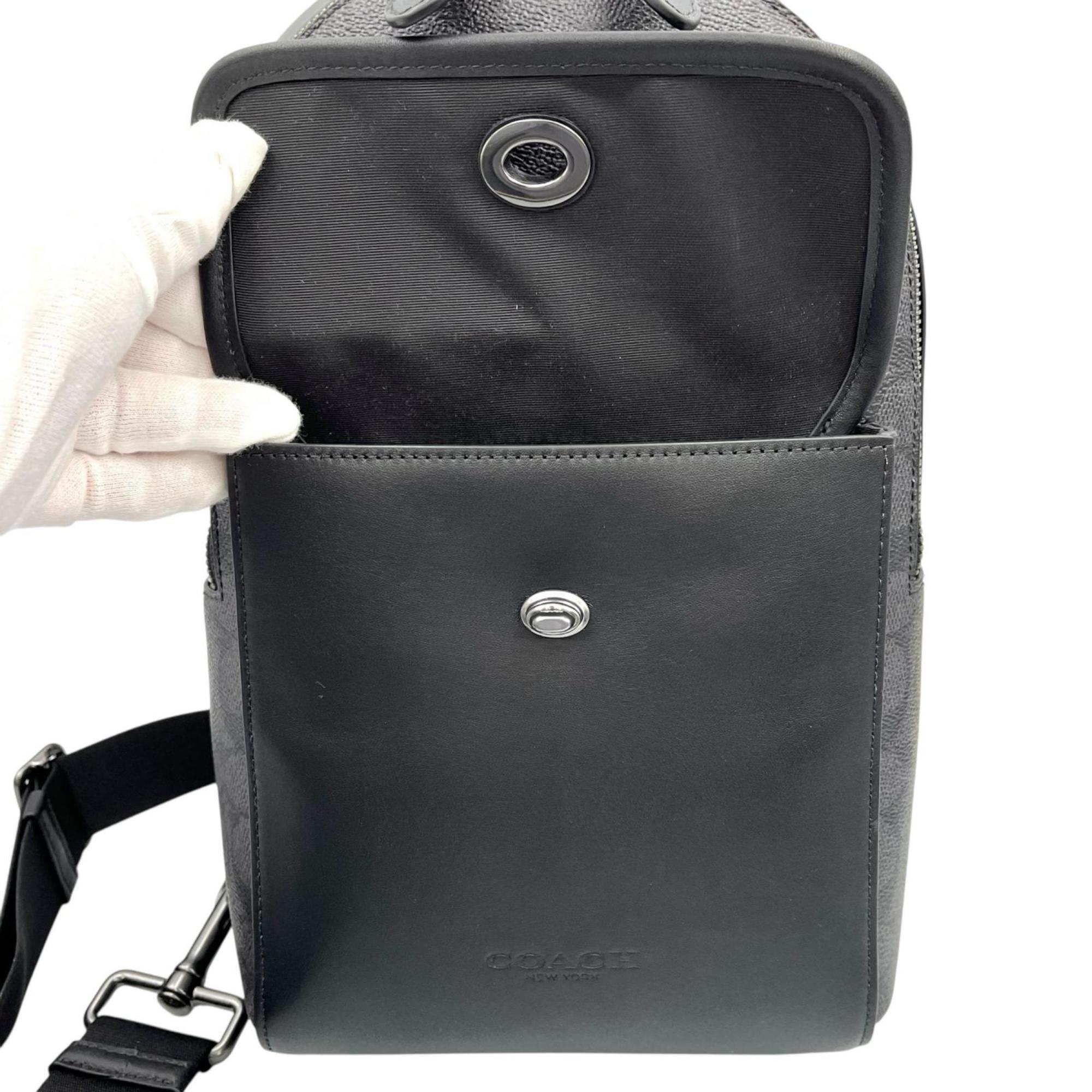 Coach Black Coated Canvas Sling Bag (Pre-Owned)