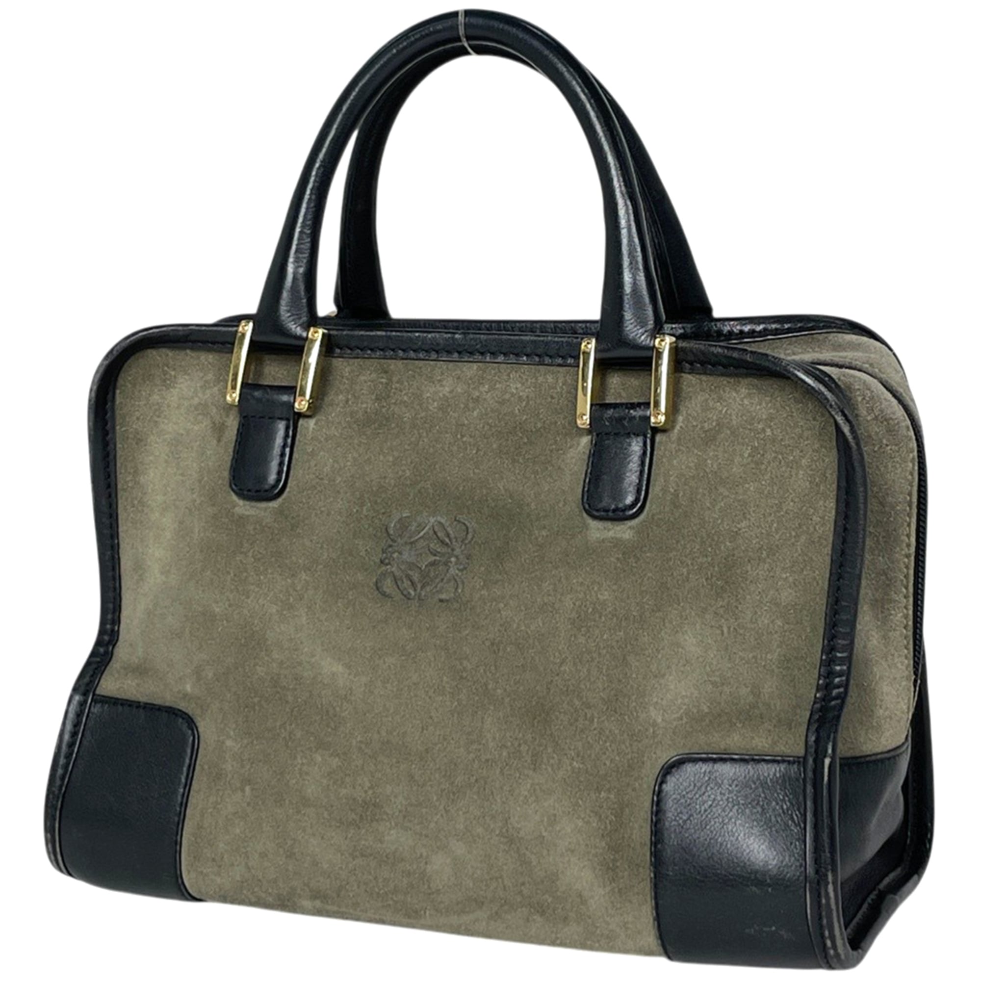Loewe Khaki Suede Leather Handbag (Pre-Owned)