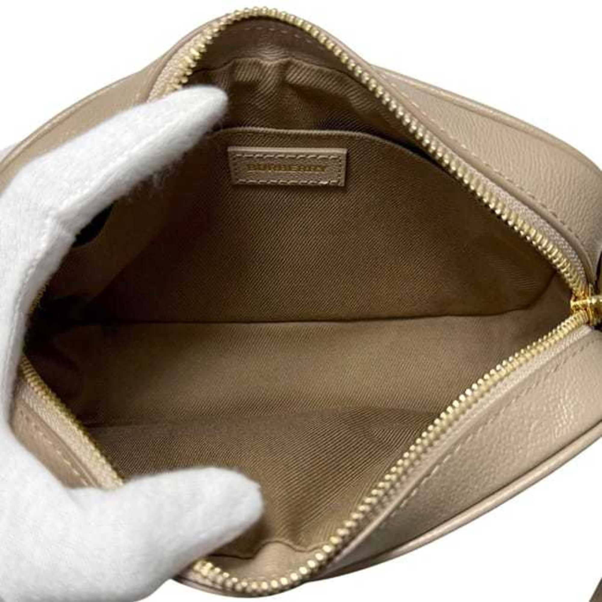 Burberry Beige Canvas Leather Shoulder Bag (Pre-Owned)