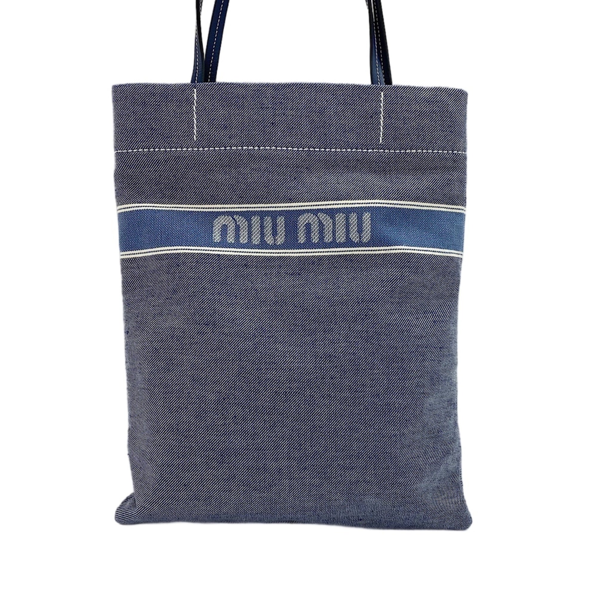 Miu Miu Blue Denim Tote Bag (Pre-Owned)