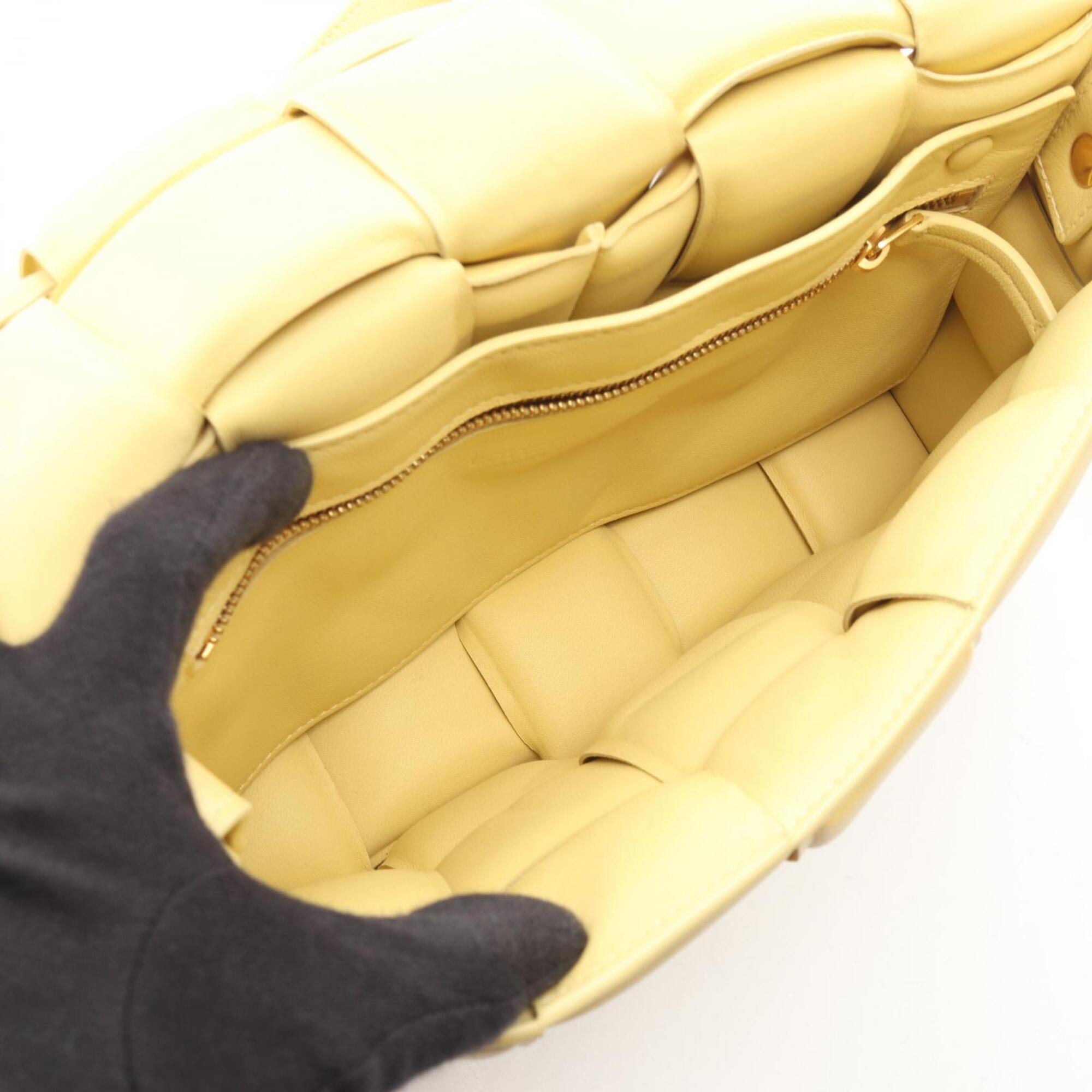 Bottega Veneta Yellow Leather Handbag Shoulder Bag (Pre-Owned)