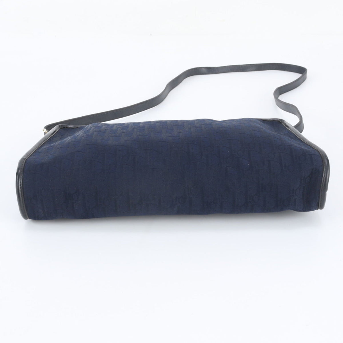 Christian Dior Navy Leather Canvas Shoulder Bag (Pre-Owned)