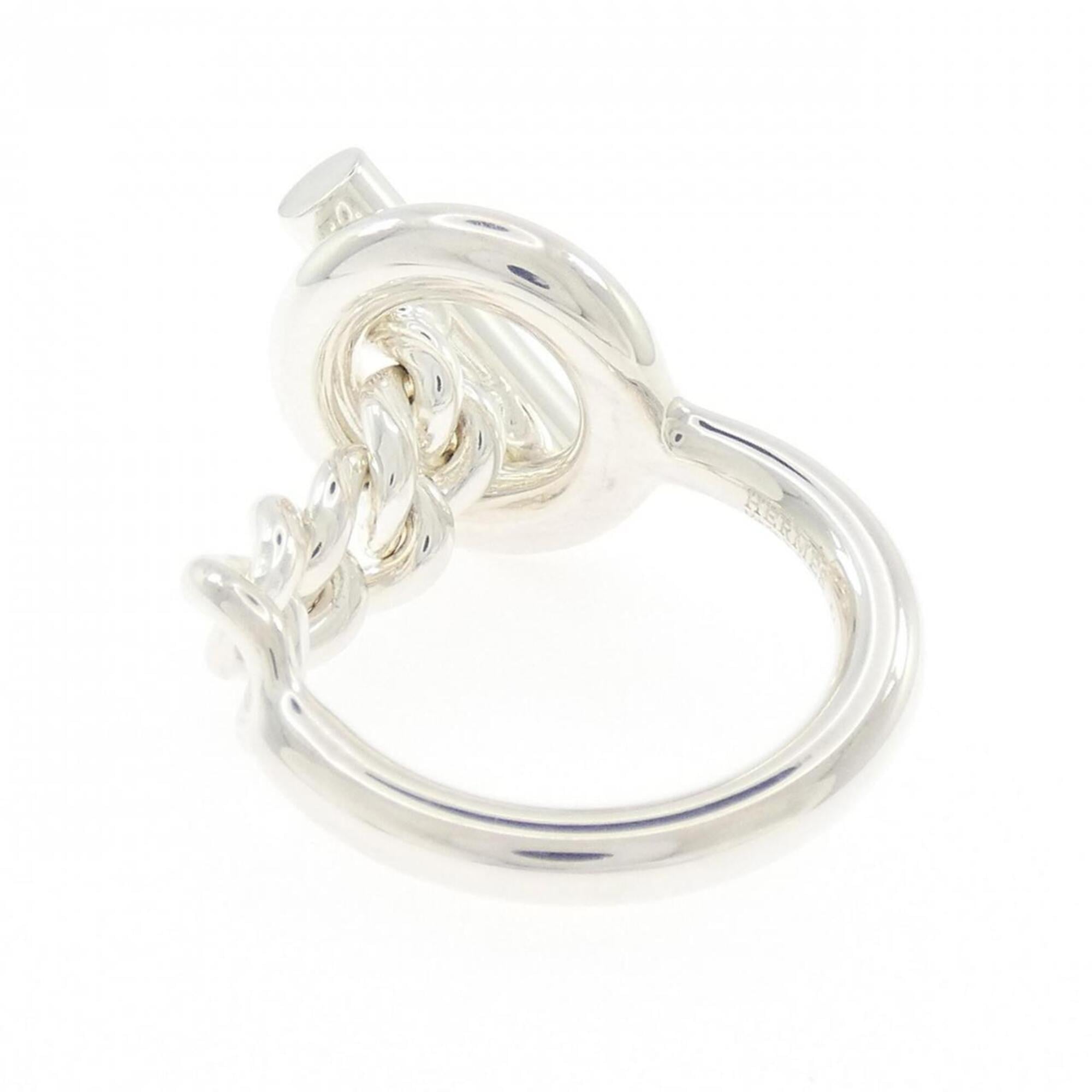 Hermes Silver Silver 925 Band Ring (Pre-Owned)