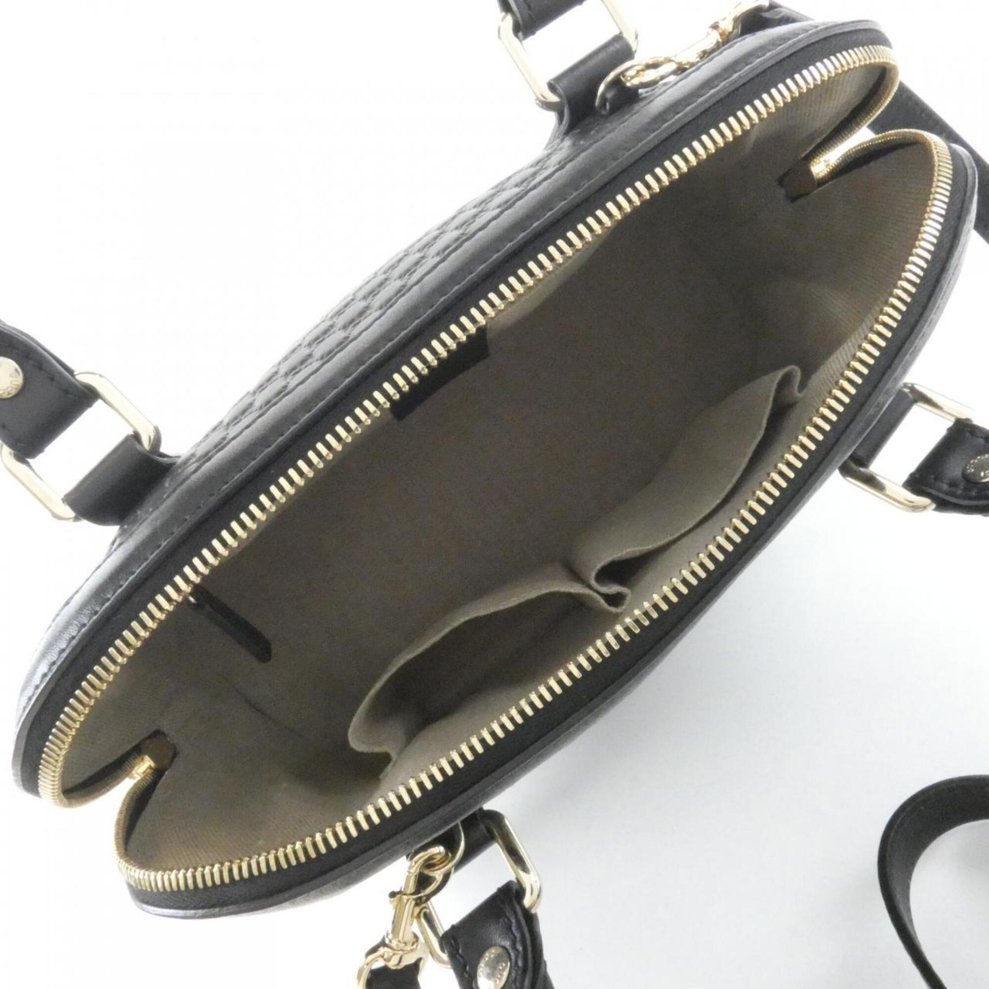 Gucci Black Micro Gg Leather Handbag (Pre-Owned)
