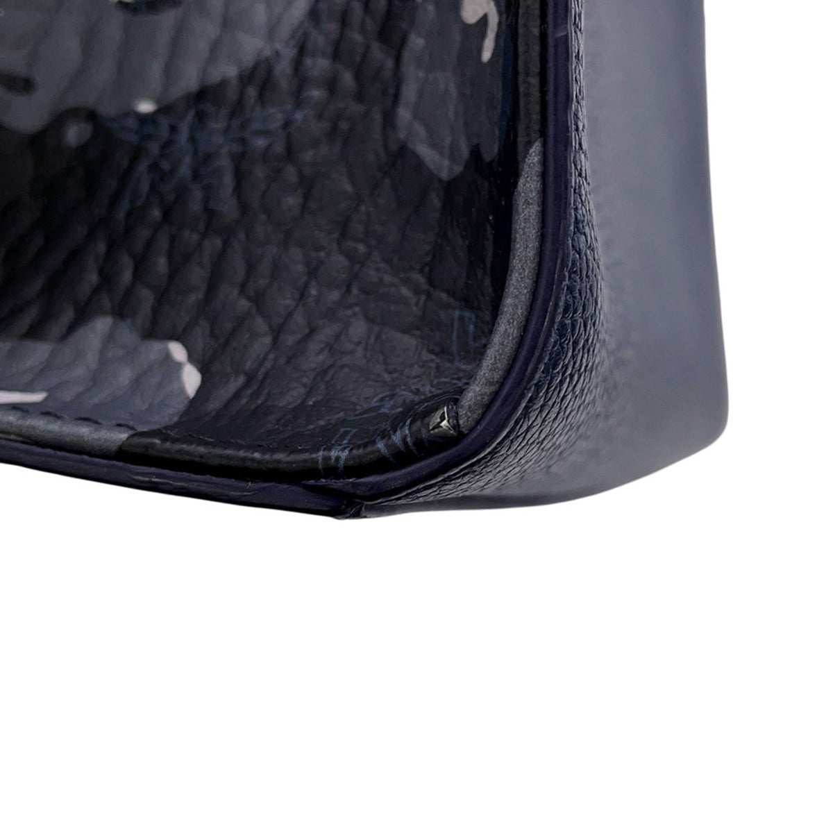Mcm Navy Leather Handbag Tote Bag (Pre-Owned)