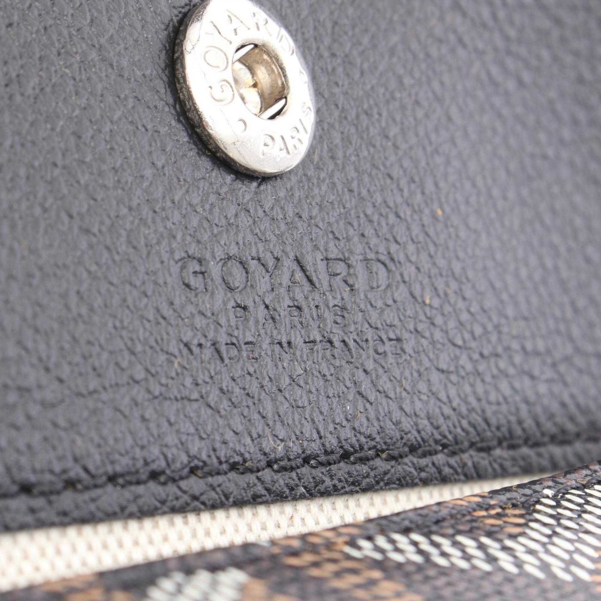 Goyard Black Brown White Coated Canvas Leather Handbag Pouch (Pre-Owned)