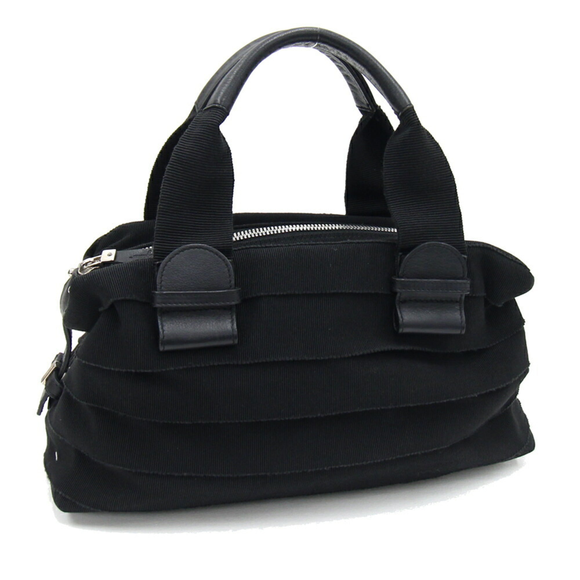 Salvatore Ferragamo Black Canvas Handbag (Pre-Owned)
