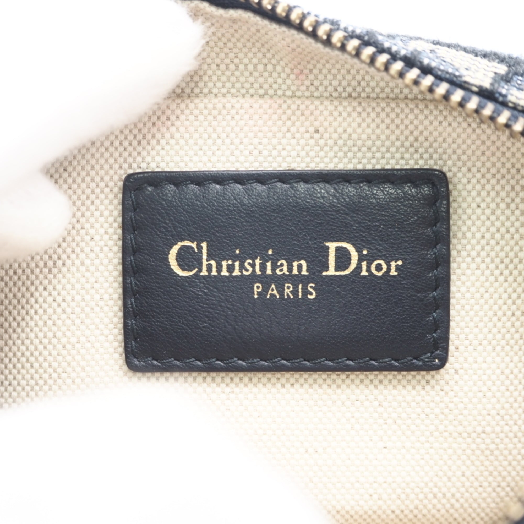 Christian Dior Trotter Beige Blue Canvas Leather Fanny Pack (Pre-Owned)