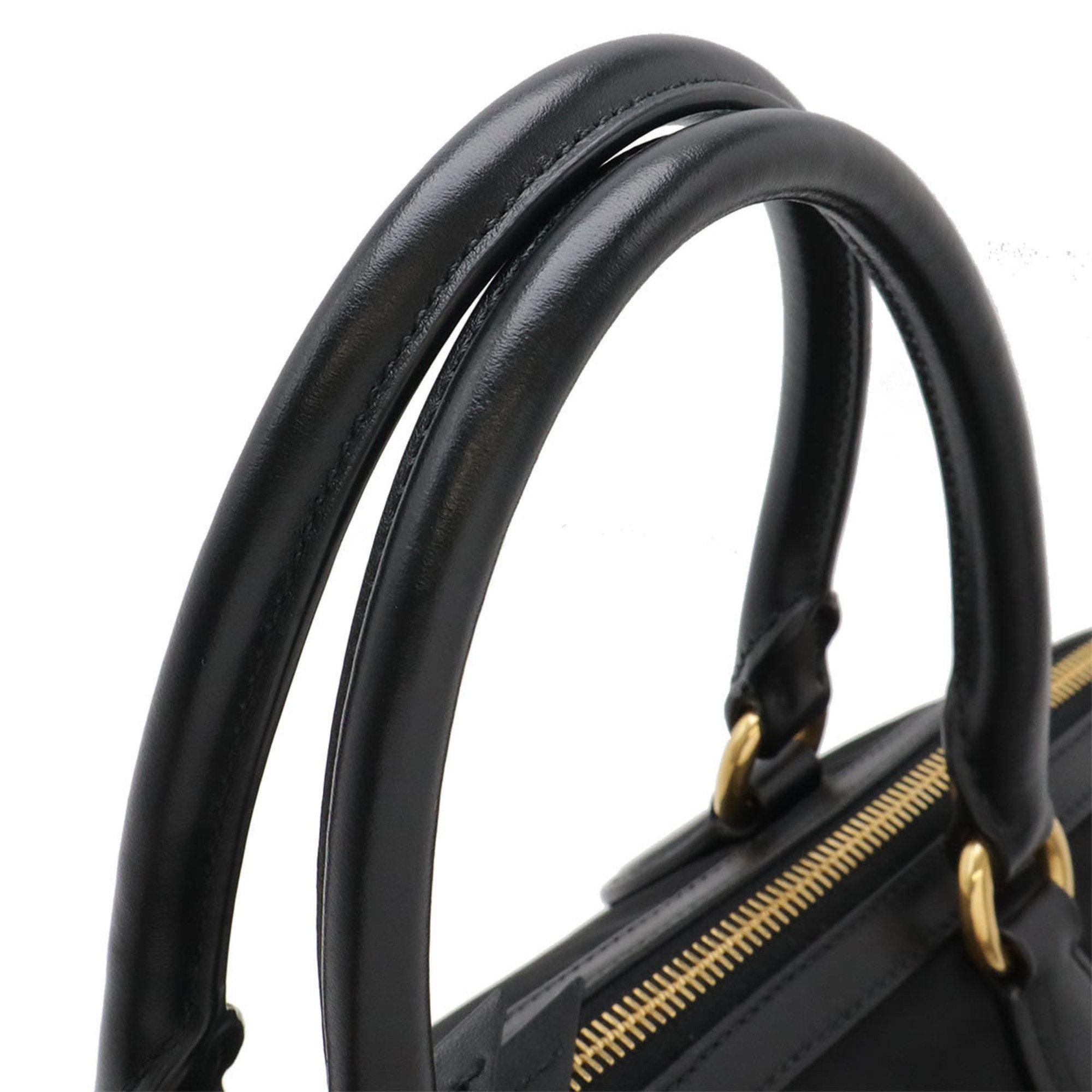 Prada Black Nero Nylon Leather Handbag Shoulder Bag Tote Bag (Pre-Owned)