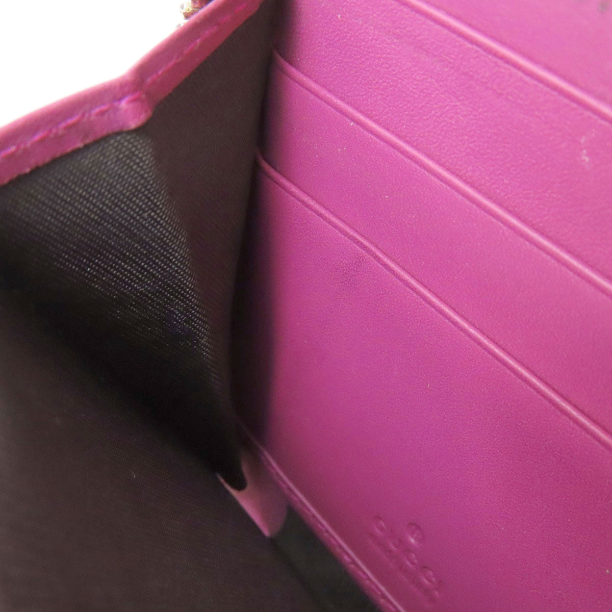 Gucci Pink Leather Long Wallet (Bi-Fold) (Pre-Owned)