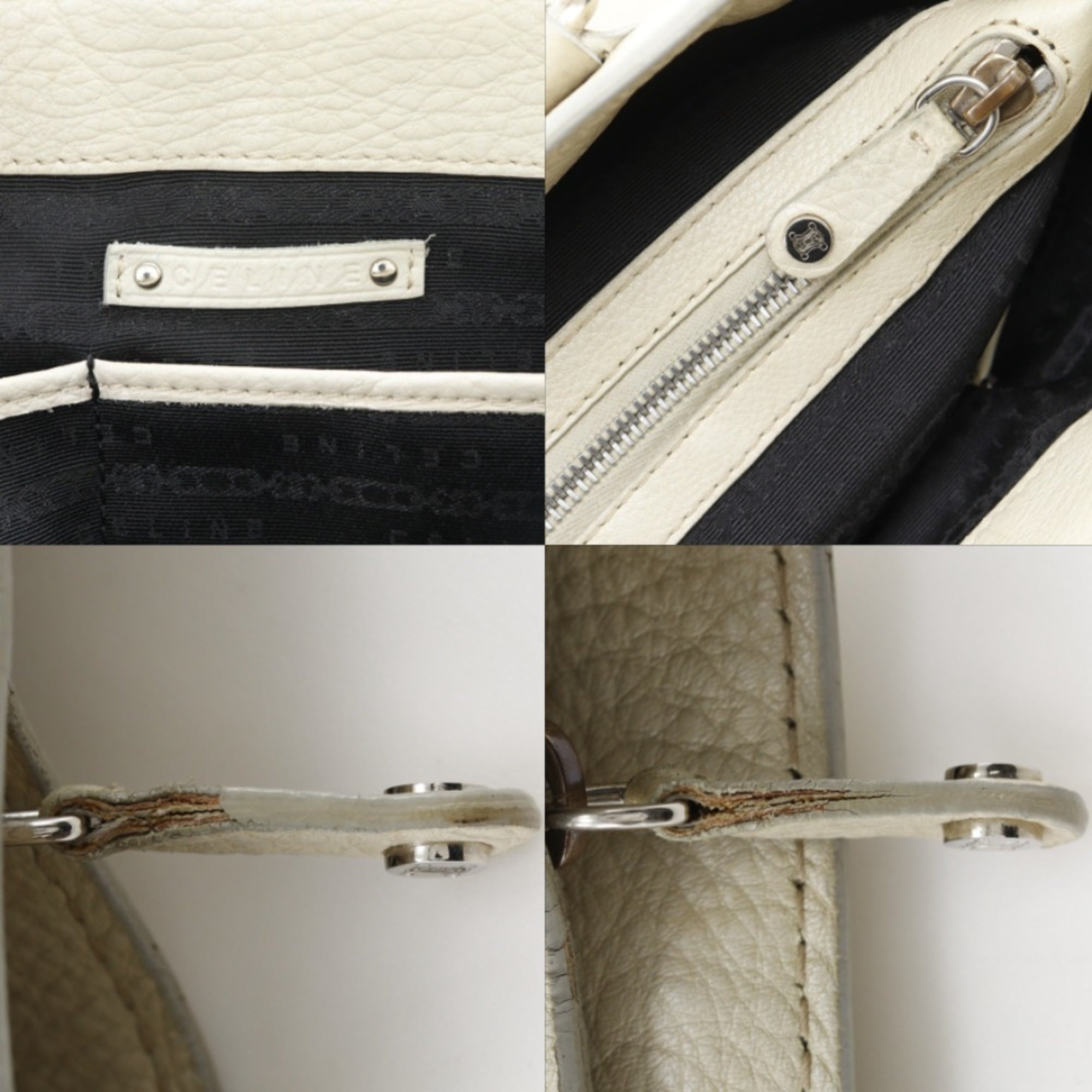 Celine Ivory Leather Handbag (Pre-Owned)