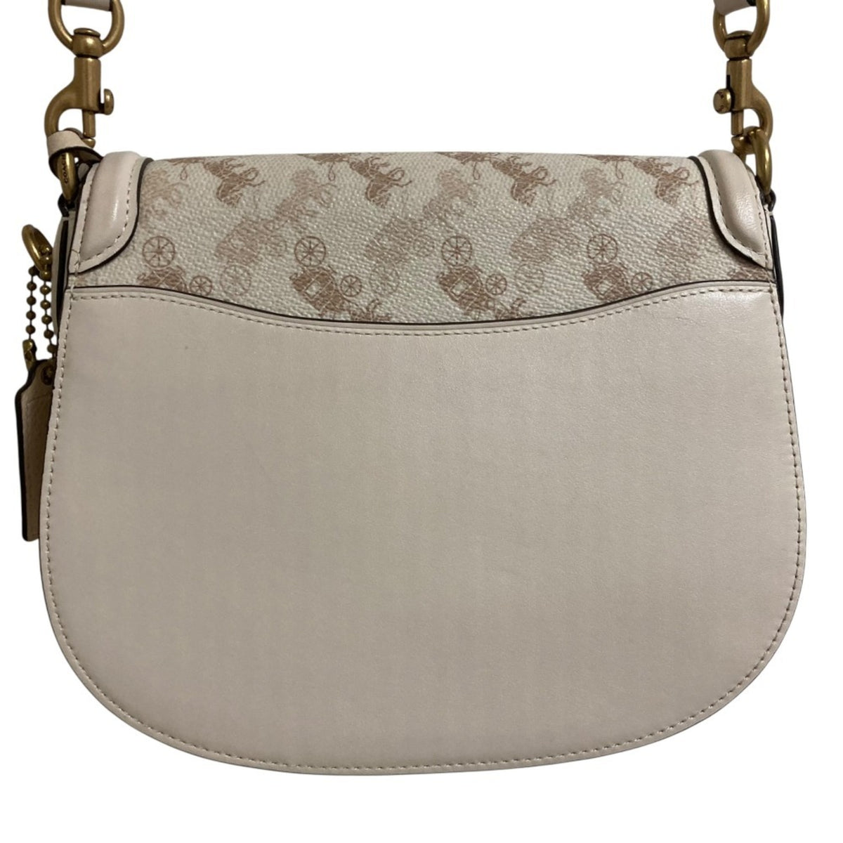 Coach Beige Off-White Saddle Bag Shoulder Bag (Pre-Owned)