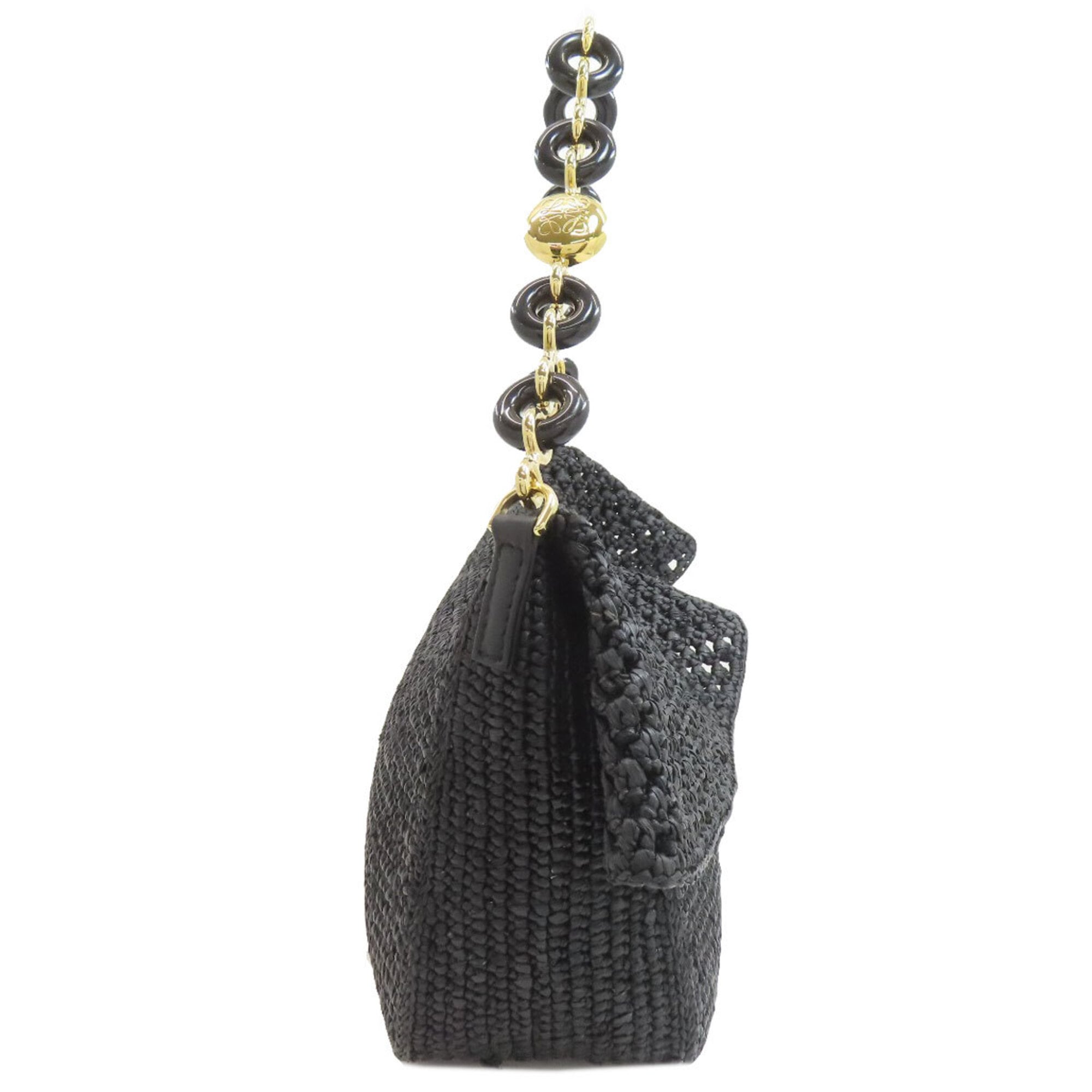 Loewe Black Raffia Leather Handbag (Pre-Owned)