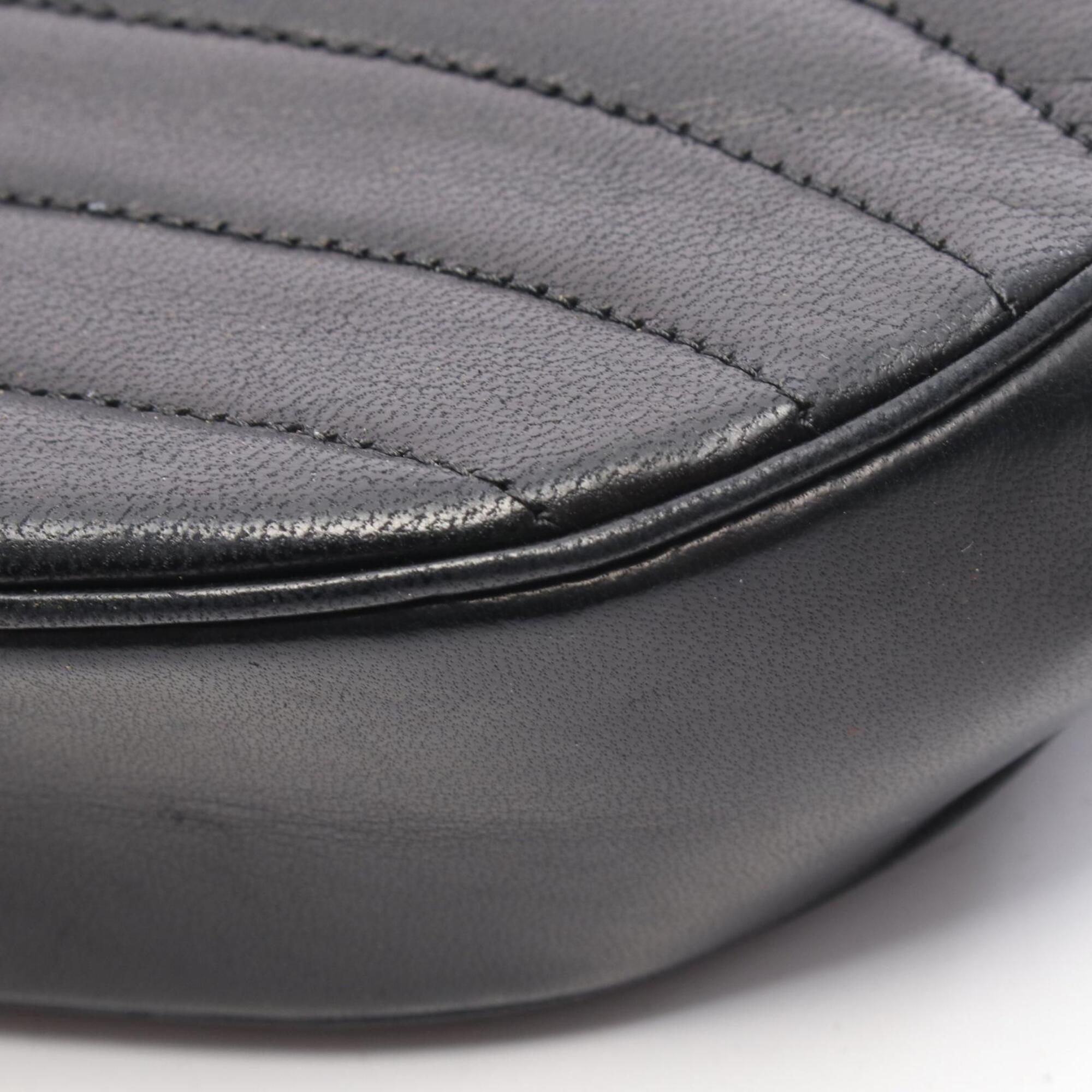 Chanel Black Leather Handbag Shoulder Bag (Pre-Owned)