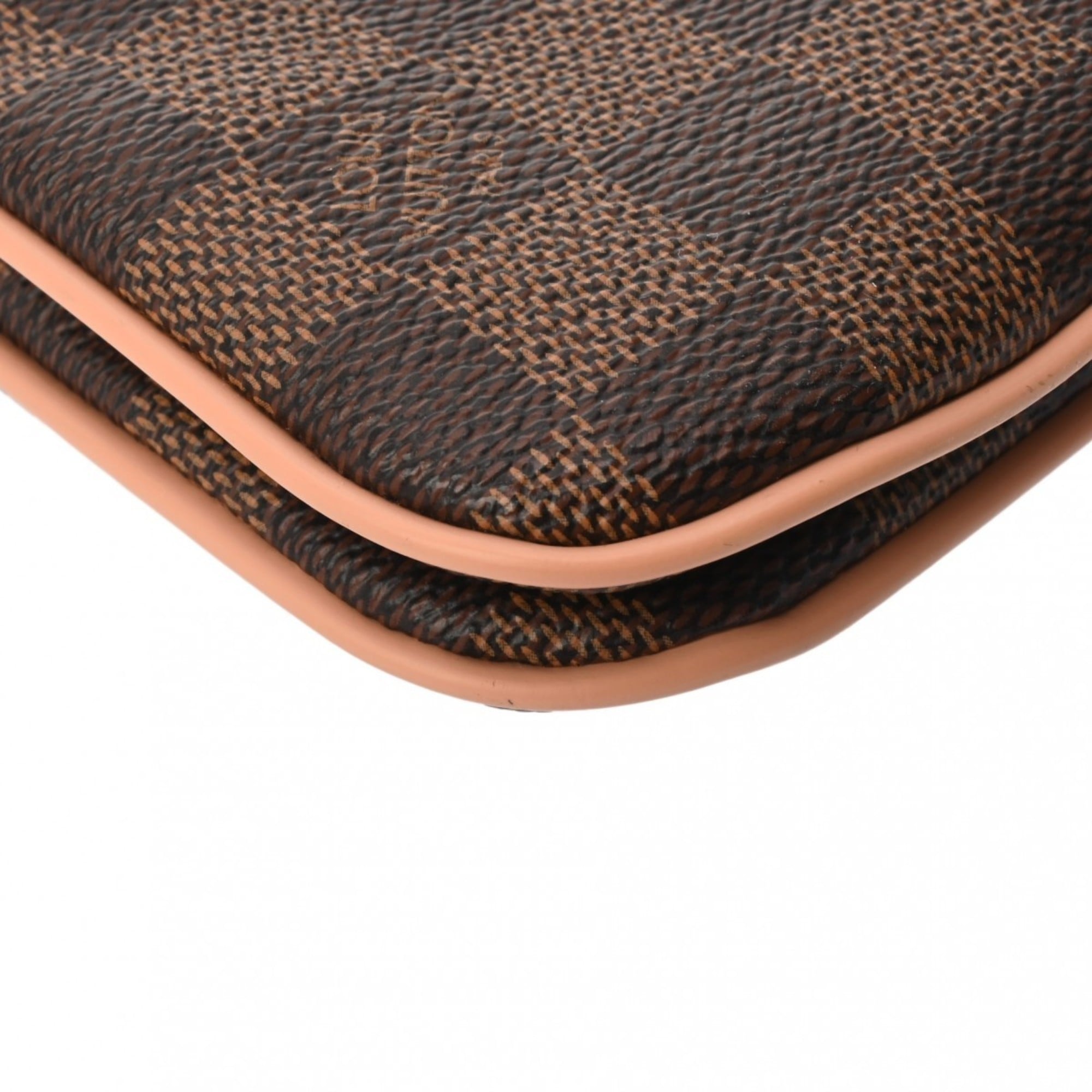 Louis Vuitton Brown Pink Damier Canvas Pochette Shoulder Bag (Pre-Owned)