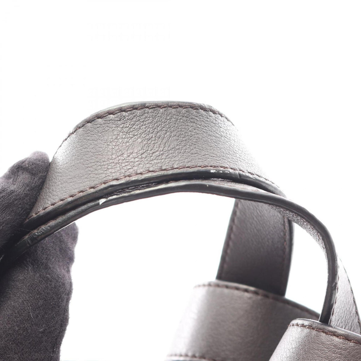 Loewe Beige Brown Gray Leather Handbag (Pre-Owned)