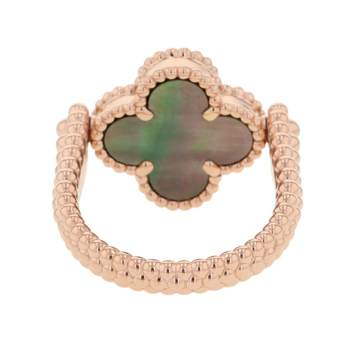 Van Cleef & Arpels Pink Gold Gray Pink Gold (18K) Band Ring (Pre-Owned)