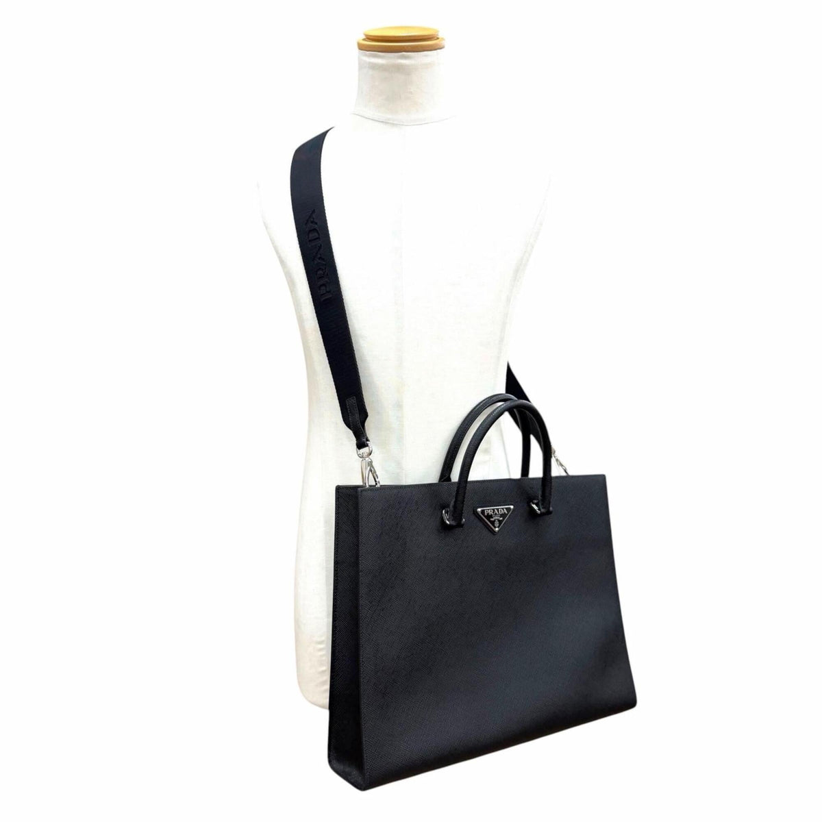 Prada Black Leather Tote Bag (Pre-Owned)