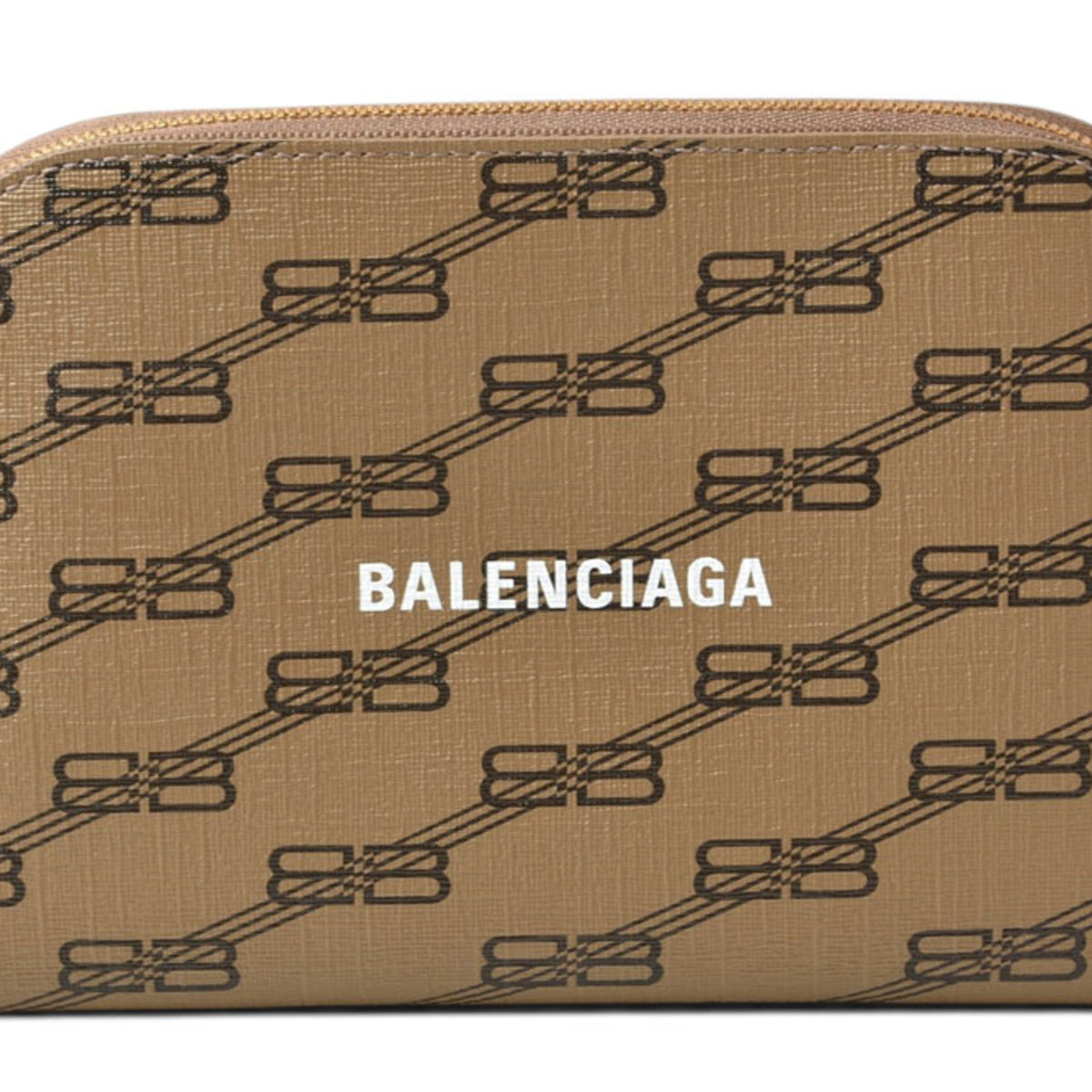 Balenciaga Brown Coated Canvas Pouch (Pre-Owned)