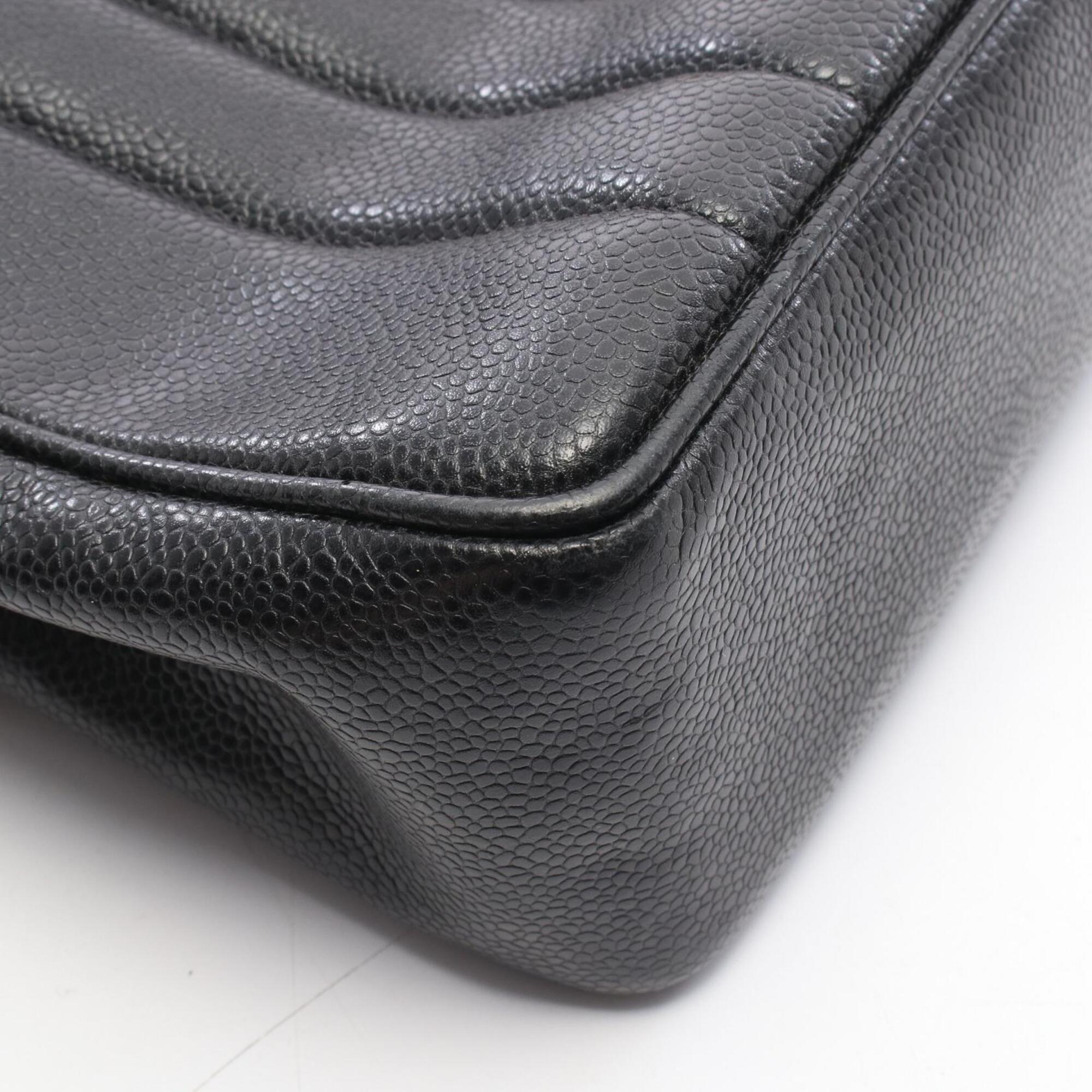 Chanel Black Grained Calfskin Handbag Shoulder Bag (Pre-Owned)