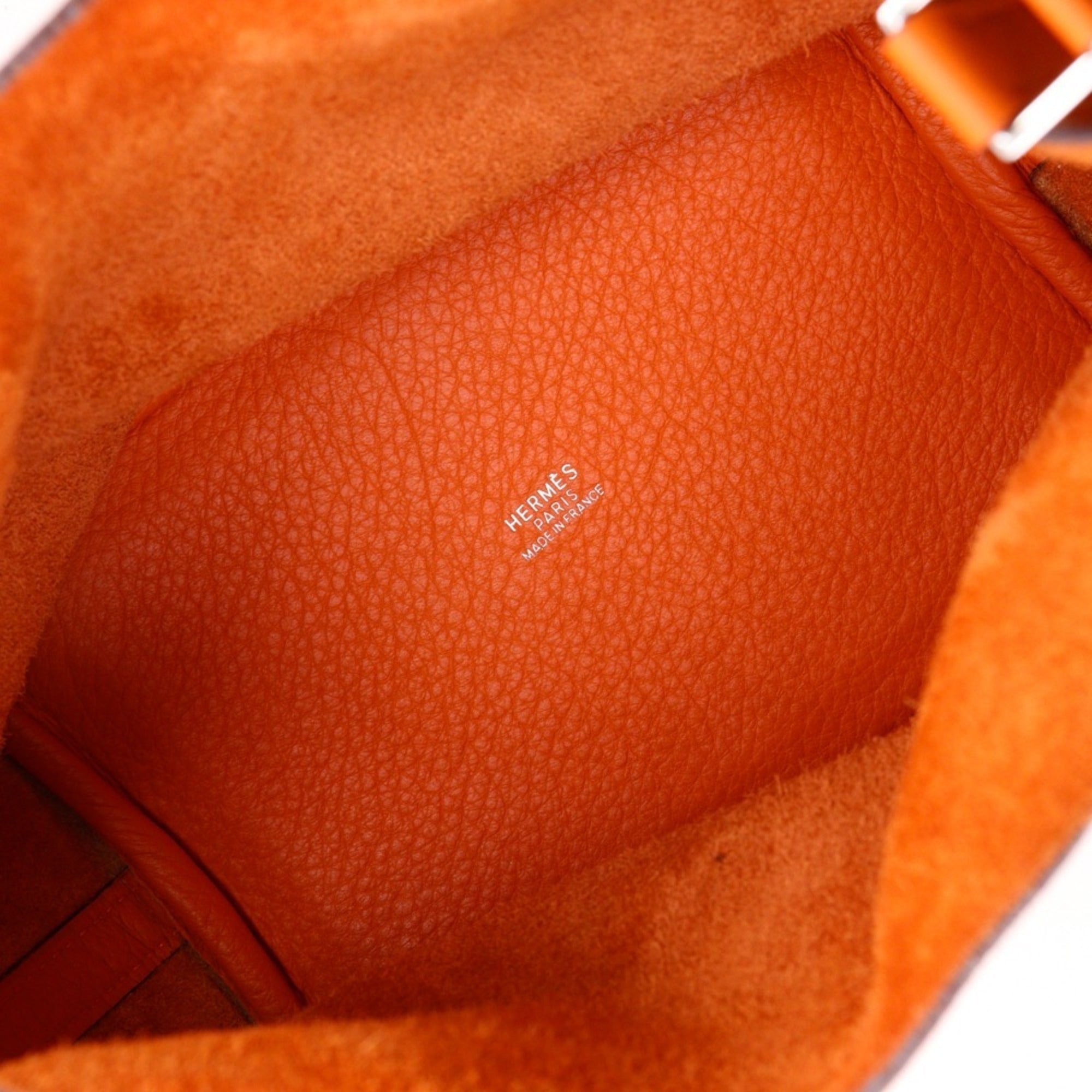 Hermes Orange Taurillon Clemence Leather Handbag (Pre-Owned)