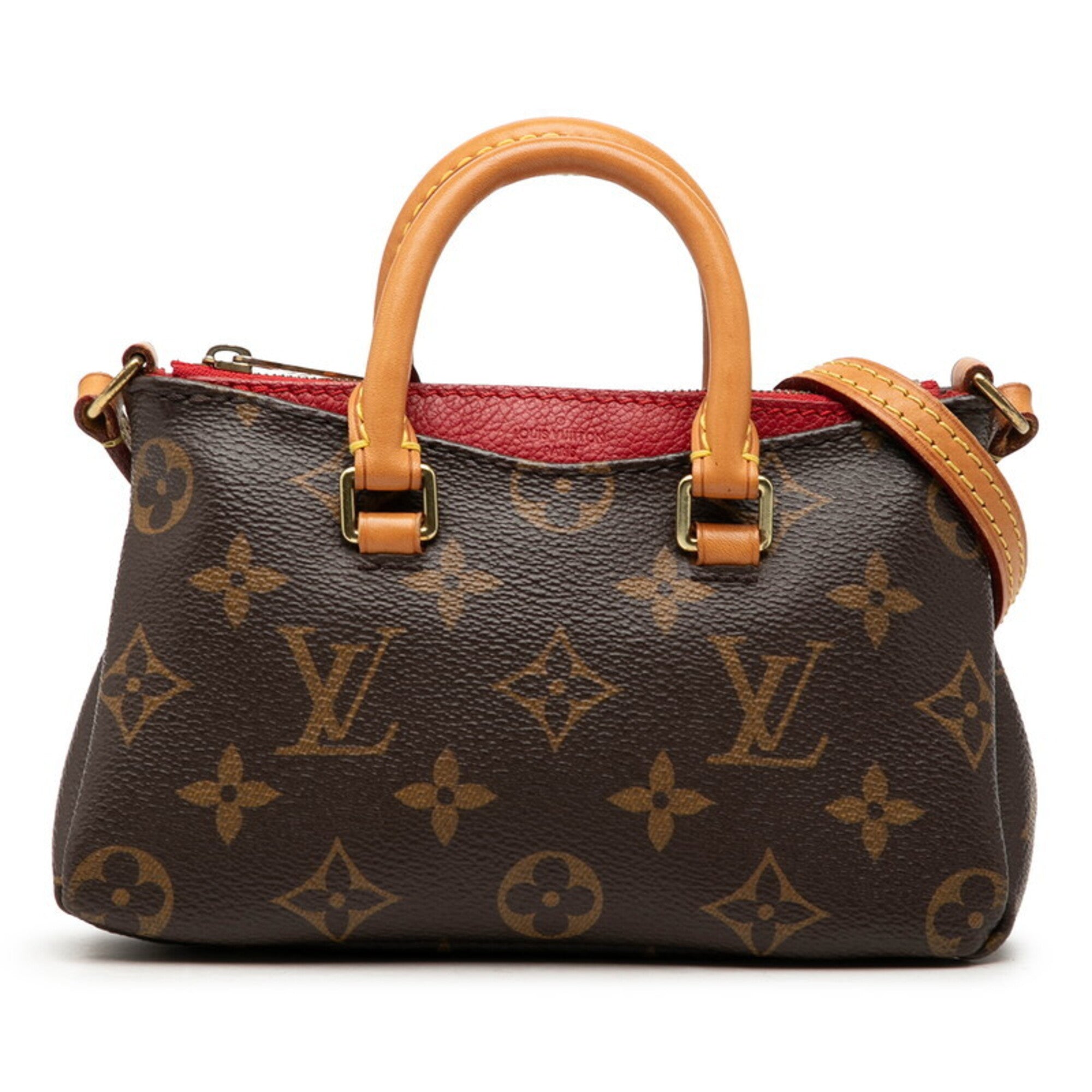 Louis Vuitton Brown Cerise Red Color Pvc Leather Handbag Shoulder Bag (Pre-Owned)
