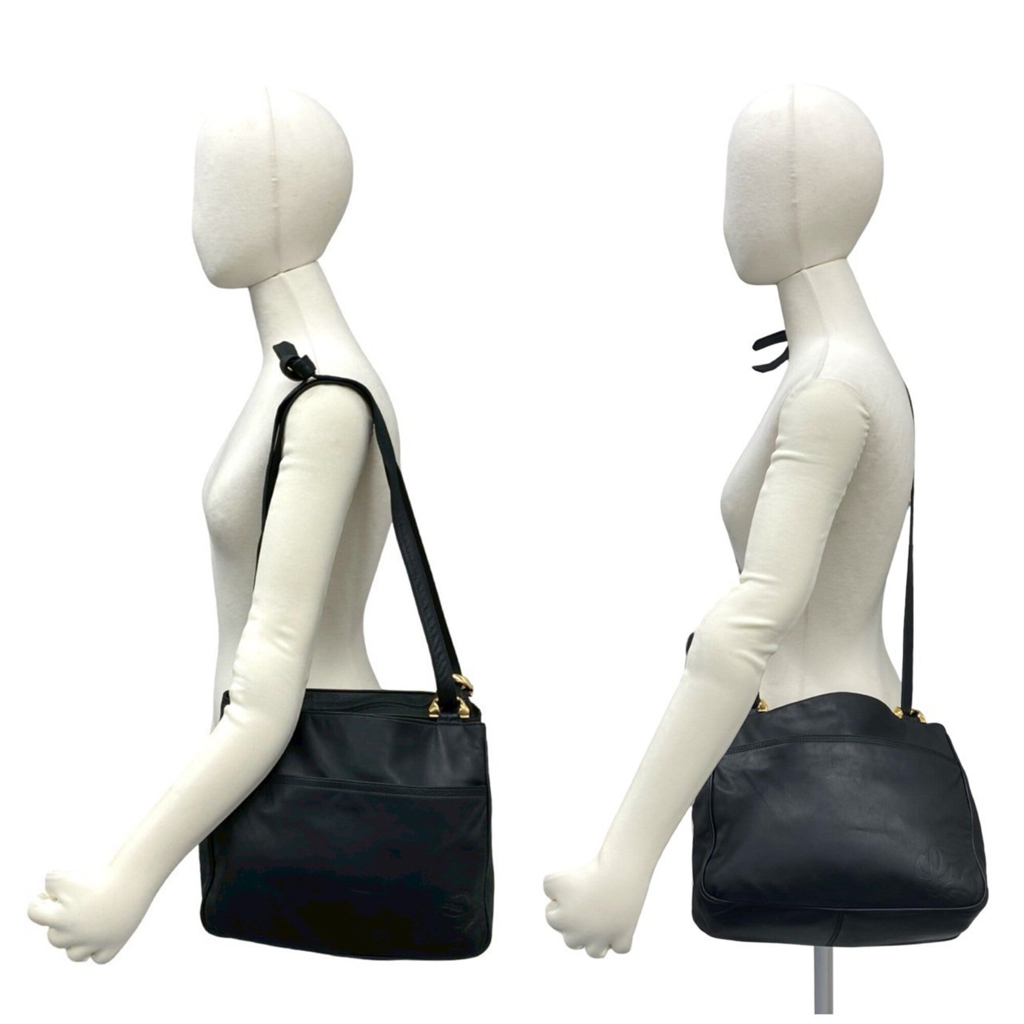 Loewe Black Leather Pochette Shoulder Bag (Pre-Owned)